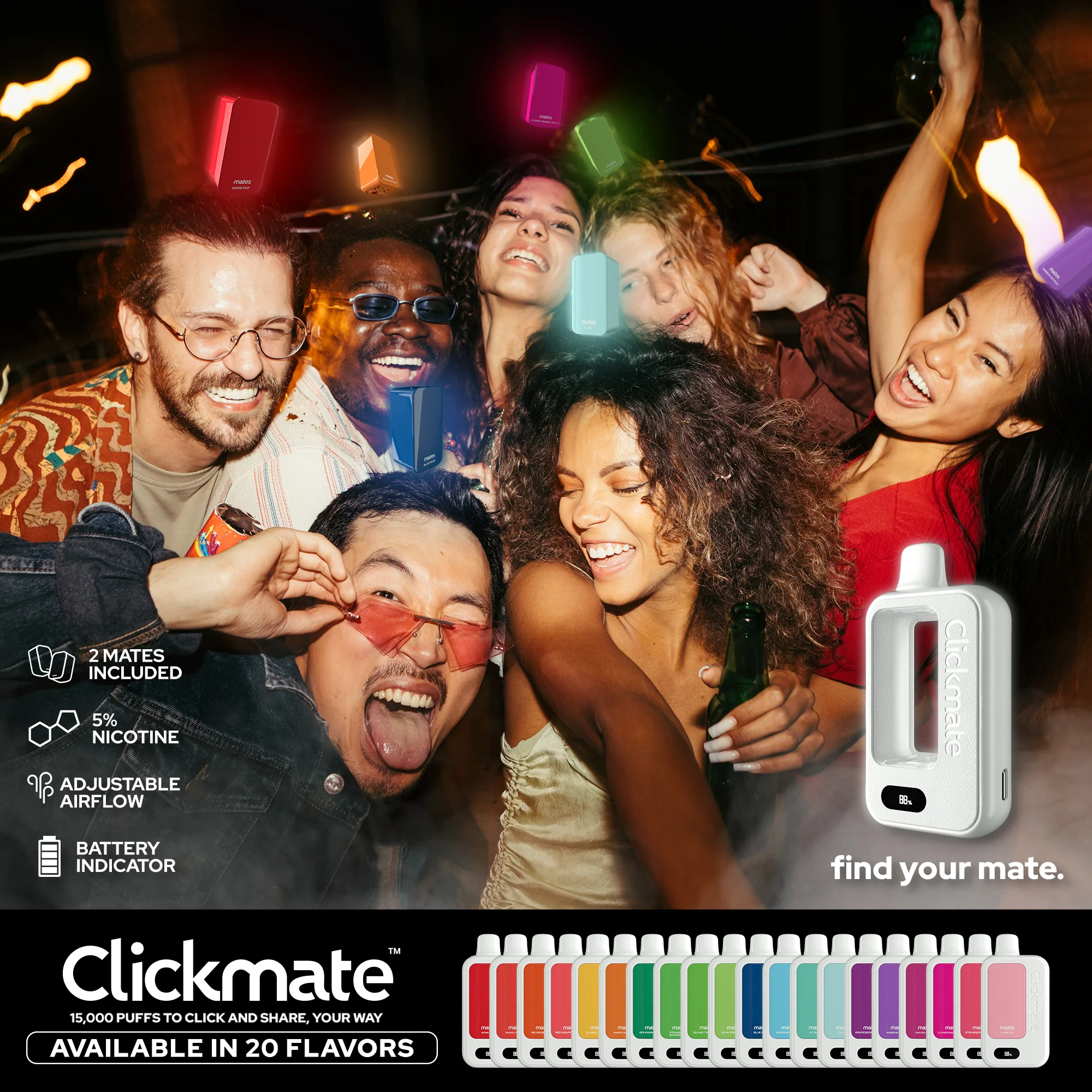 7 Daze Clickmate 15000 Puffs Disposable Vape Device Starter Kit - Image 13