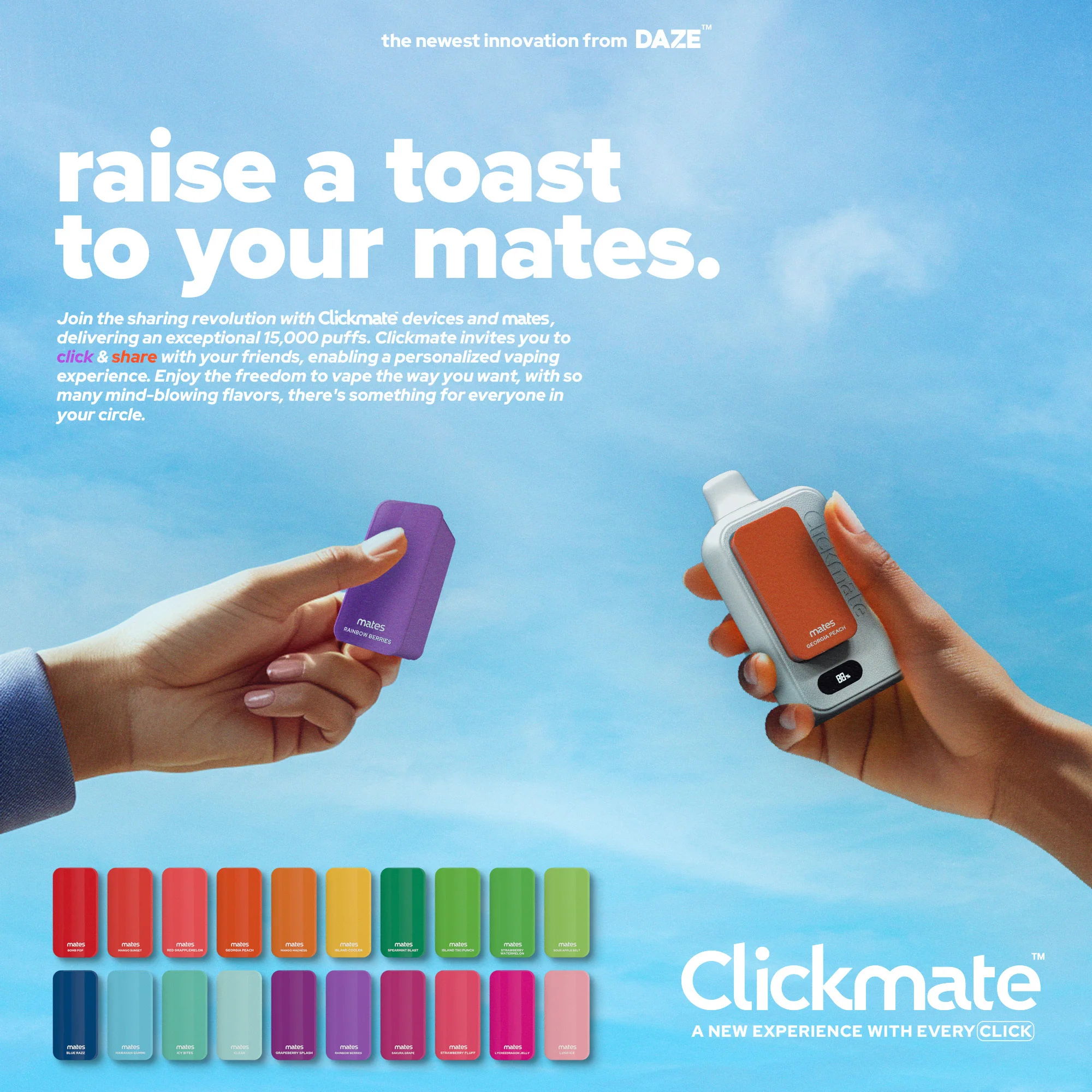 7 Daze Clickmate 15000 Puffs Disposable Vape Device Starter Kit - Image 14