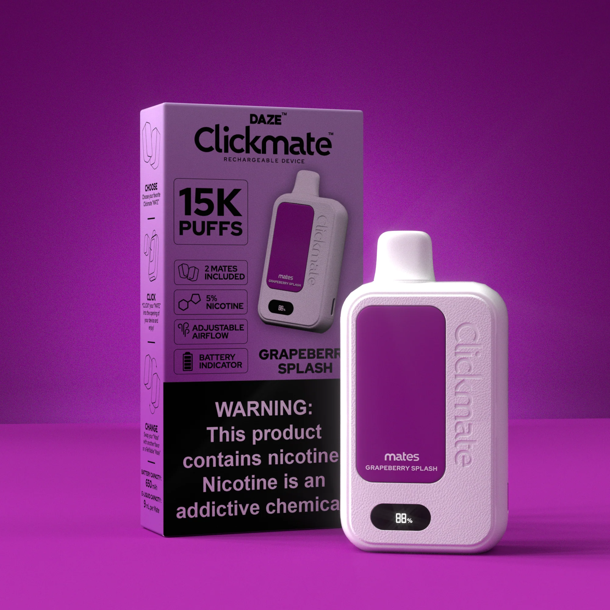 7 Daze Clickmate 15000 Puffs Disposable Vape Device Starter Kit - Image 25
