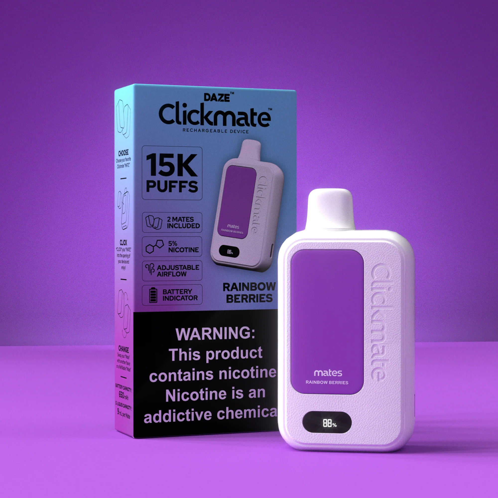 7 Daze Clickmate 15000 Puffs Disposable Vape Device Starter Kit - Image 33