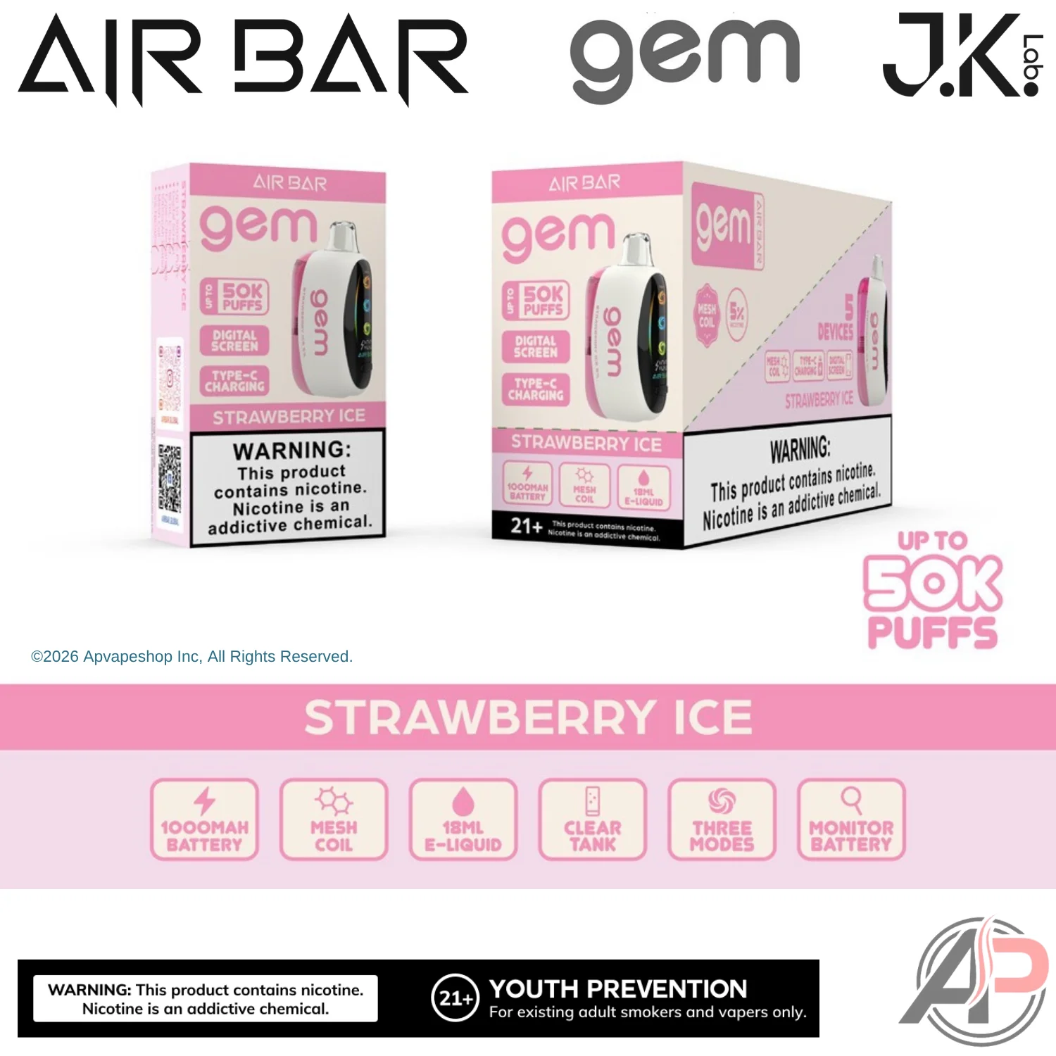 Air Bar Gem 50k Puffs Disposable Vape Device - Image 22