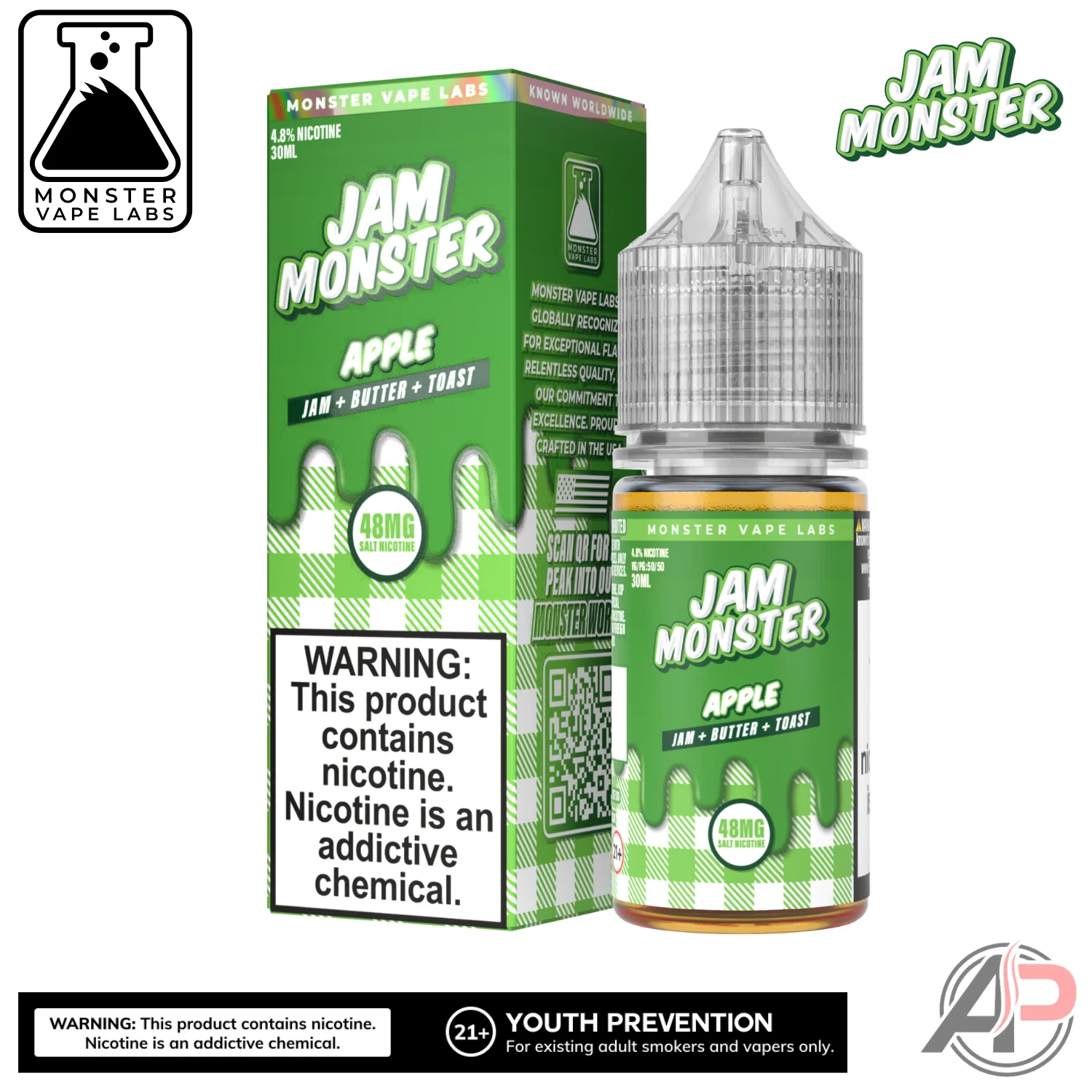Apple E-Liquid By Jam Monster Vape Labs 100mL - Image 2
