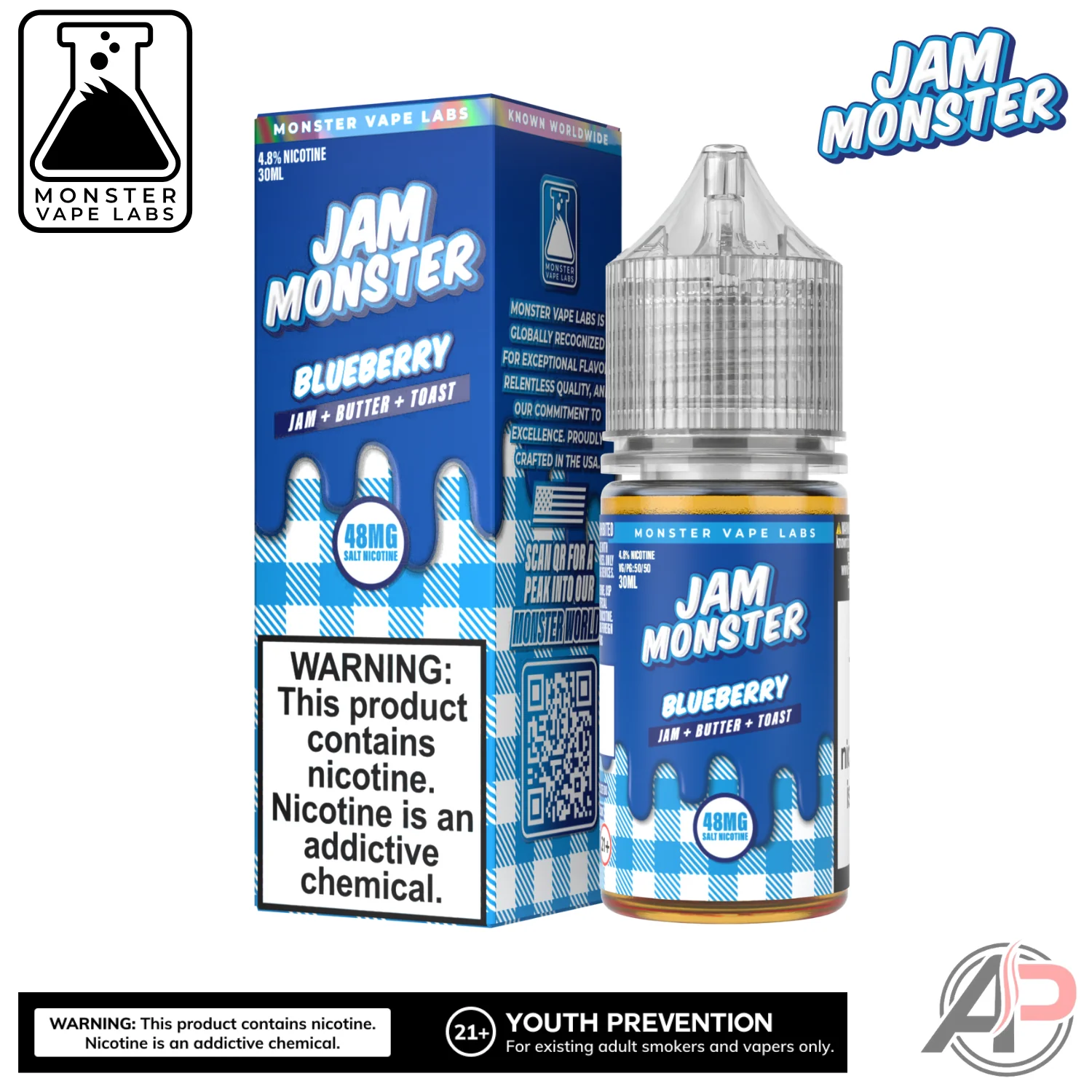 Blueberry E-Liquid By Jam Monster Vape Labs 100mL - Image 2