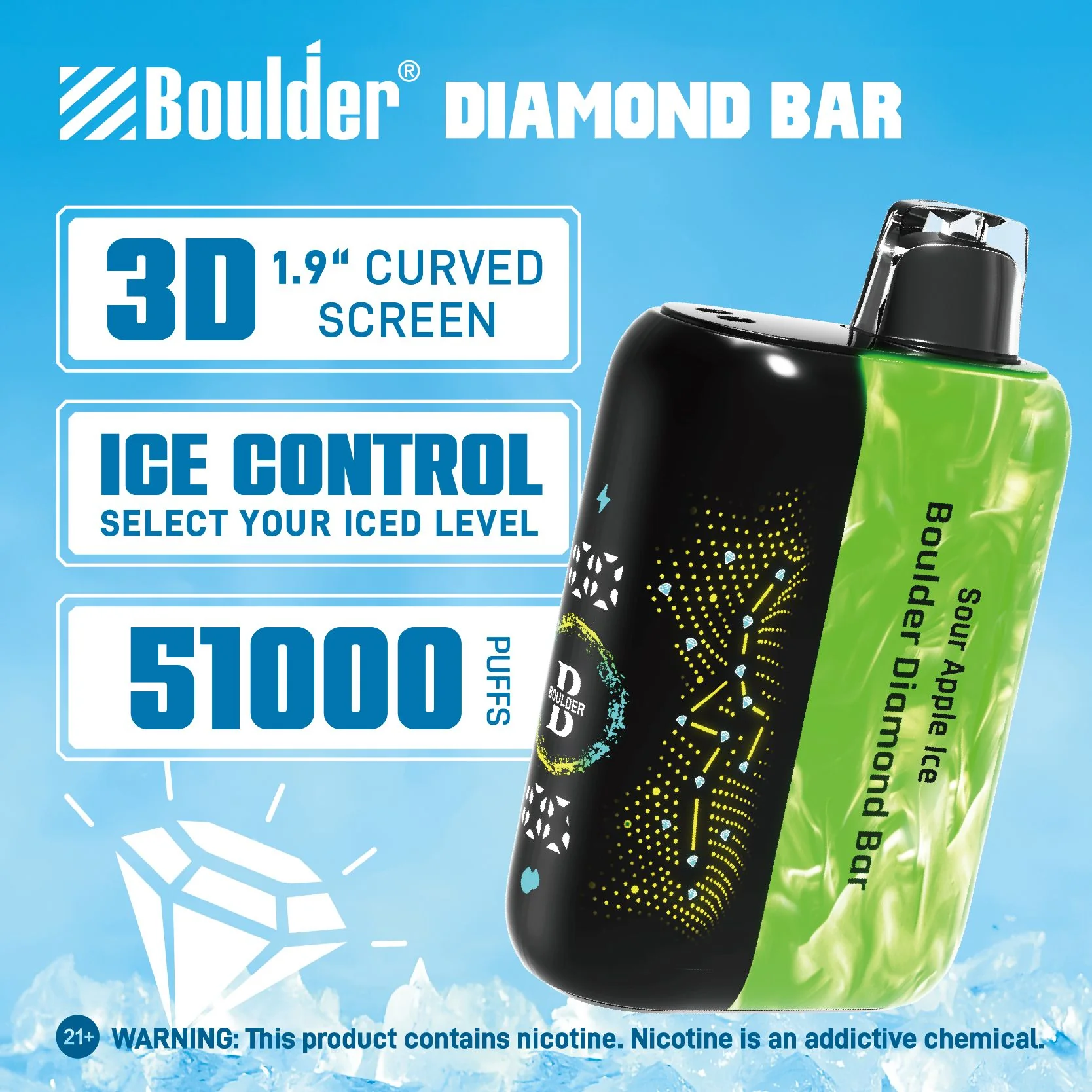 Boulder Diamond Bar 51000 Puffs Disposable Vape Device - Image 3