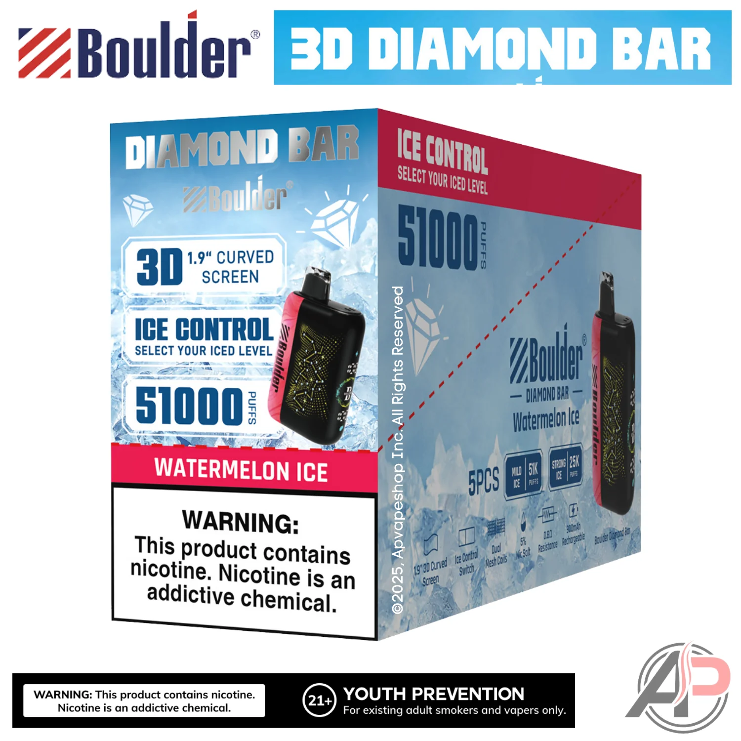 Boulder Diamond Bar 51000 Puffs Disposable Vape Device - Image 5