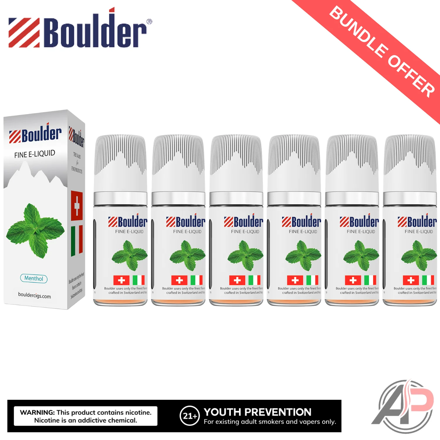 Boulder Menthol E-Liquid 10mL 6 Bottle Bundle Box - Image 3