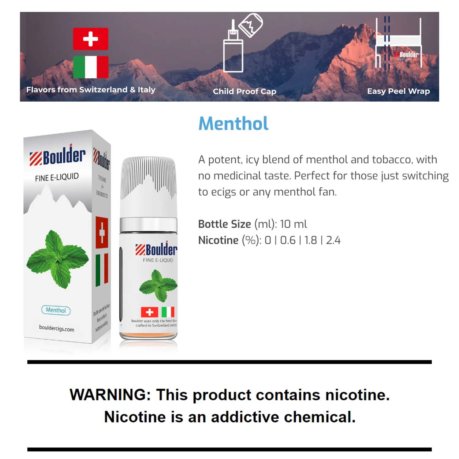 Boulder Menthol E-Liquid 10mL 6 Bottle Bundle Box - Image 4