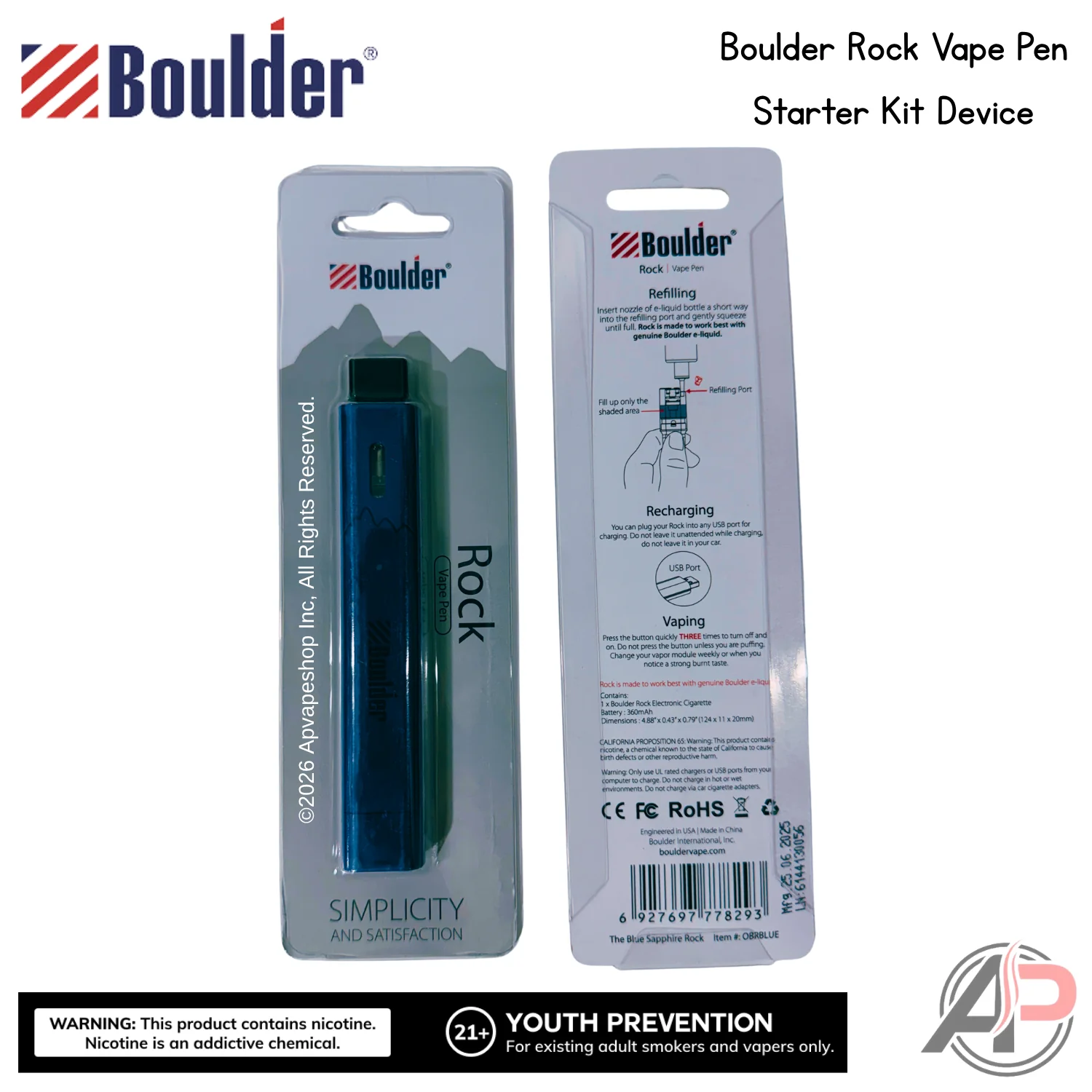 Boulder Rock Vape Pen Starter Kit Device - Image 5