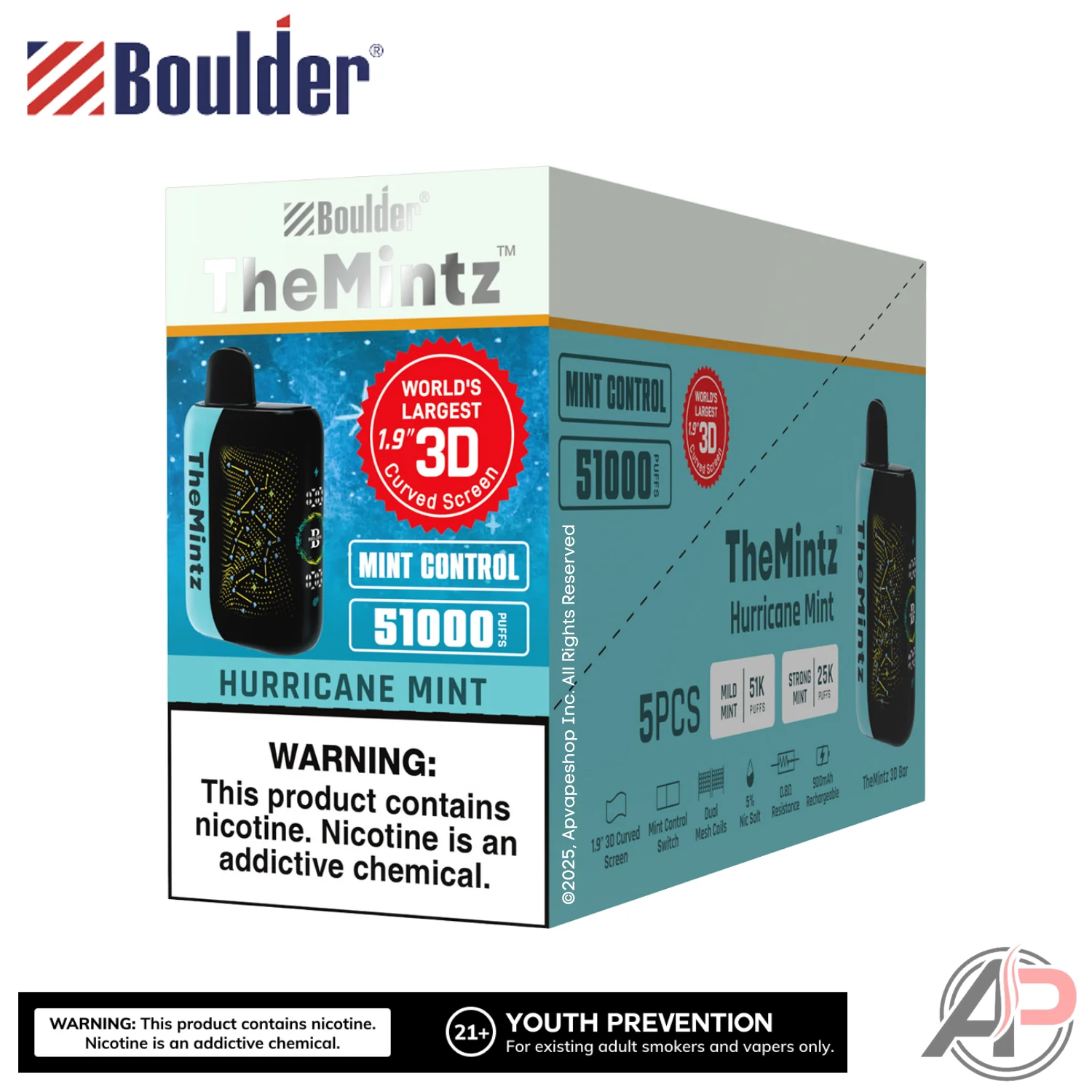 Boulder The Mintz 3D Bar 51000 Puffs Disposable Vape Device - Image 4