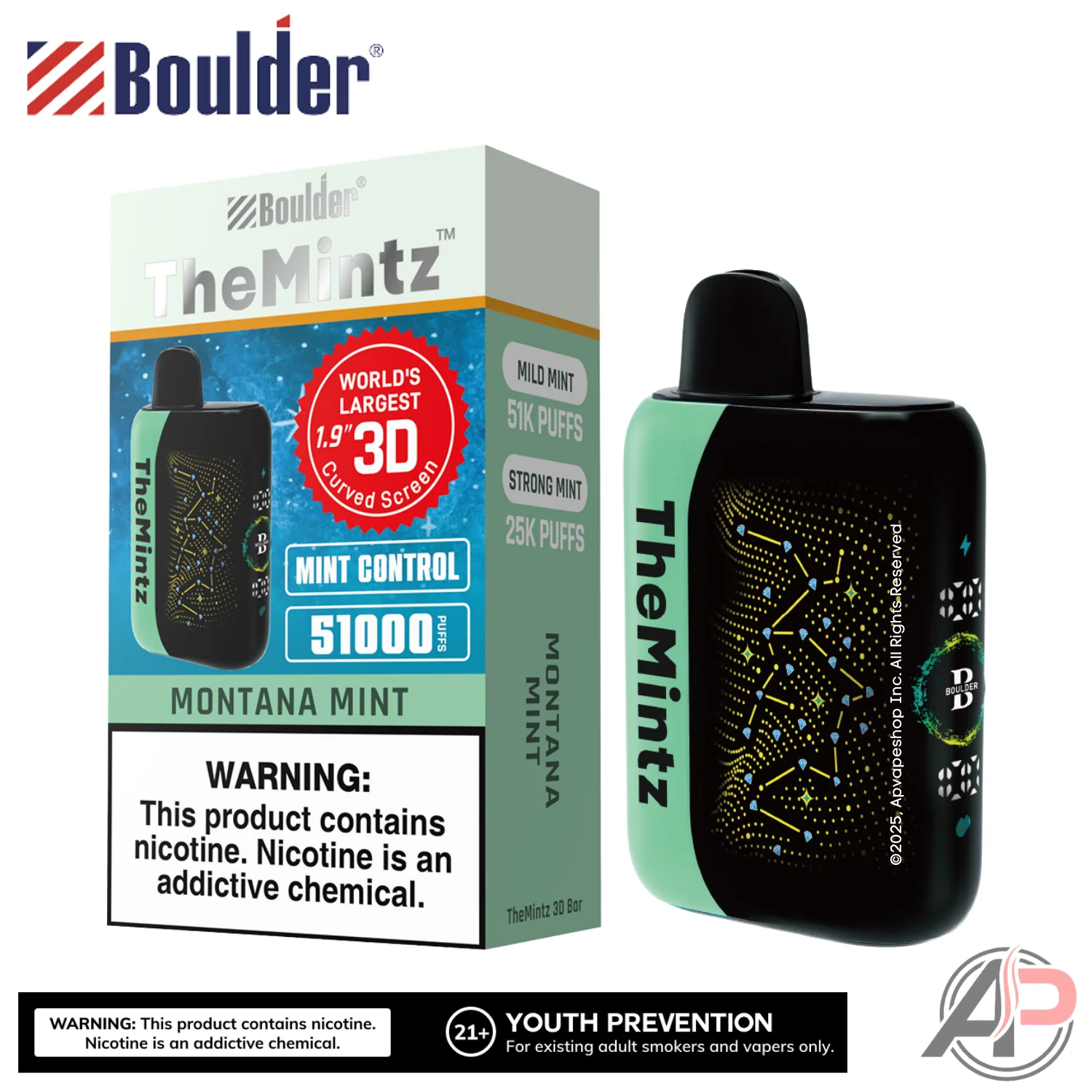 Boulder The Mintz 3D Bar 51000 Puffs Disposable Vape Device - Image 6