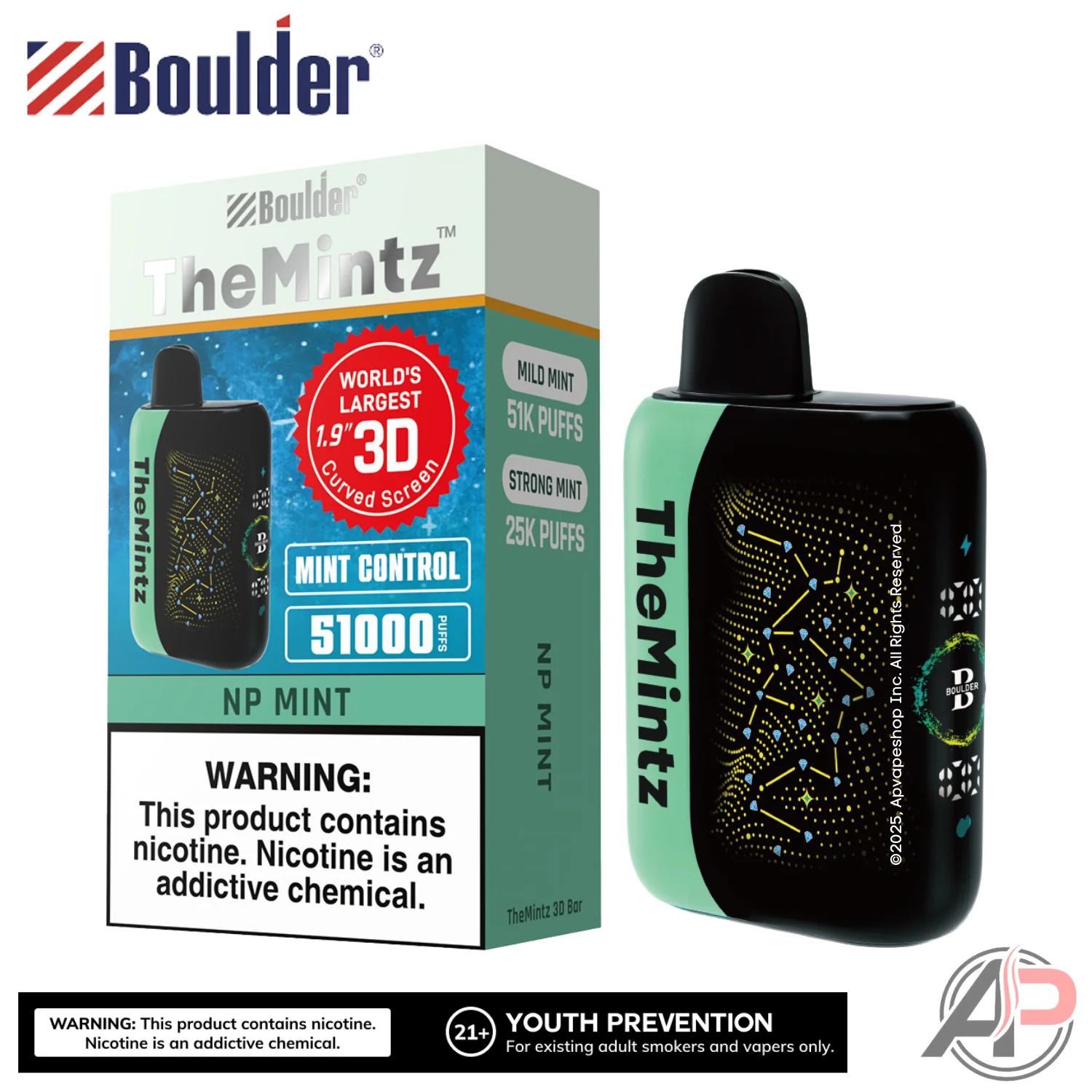 Boulder The Mintz 3D Bar 51000 Puffs Disposable Vape Device - Image 7