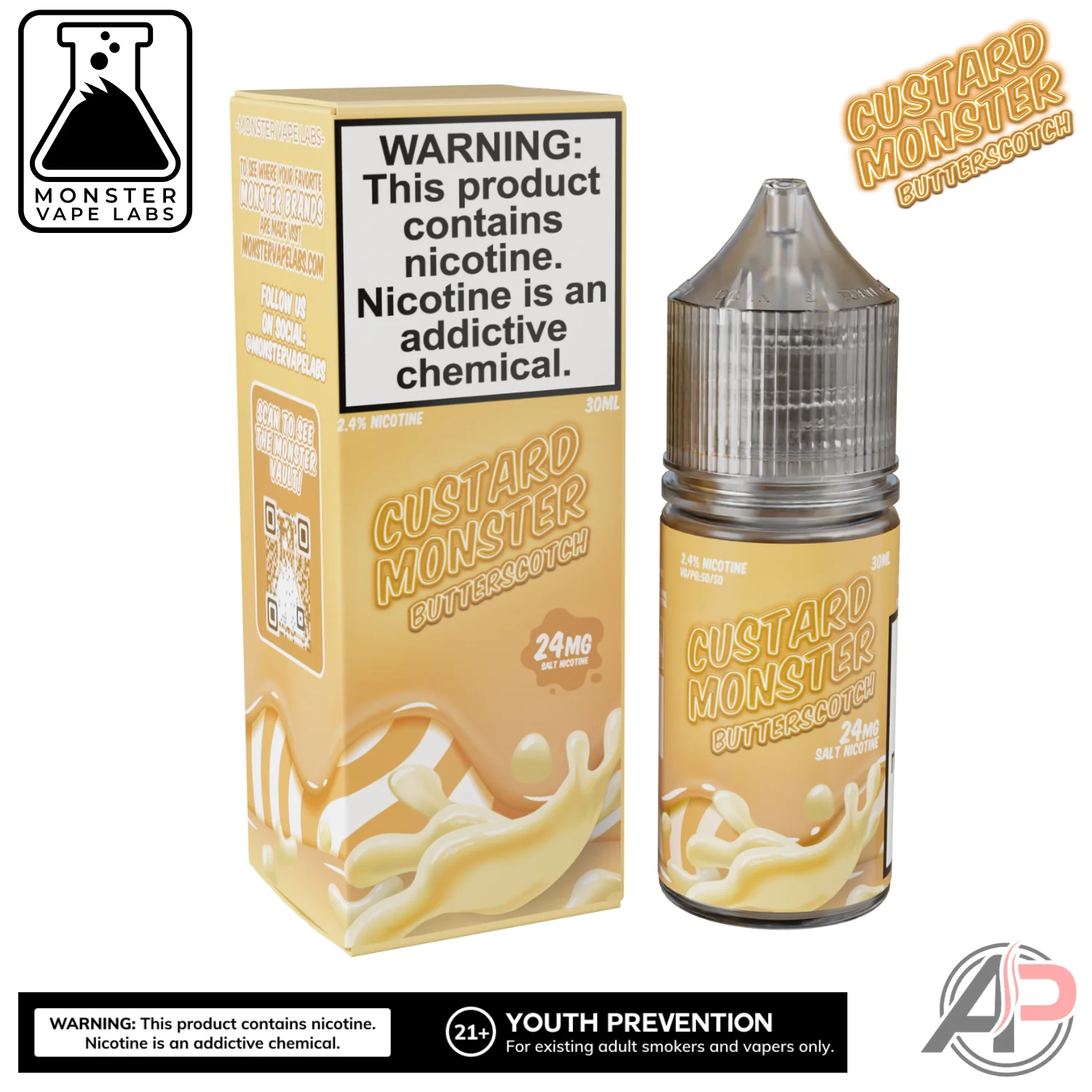 Butterscotch E-Liquid By Custard Monster Vape Labs 100mL - Image 2