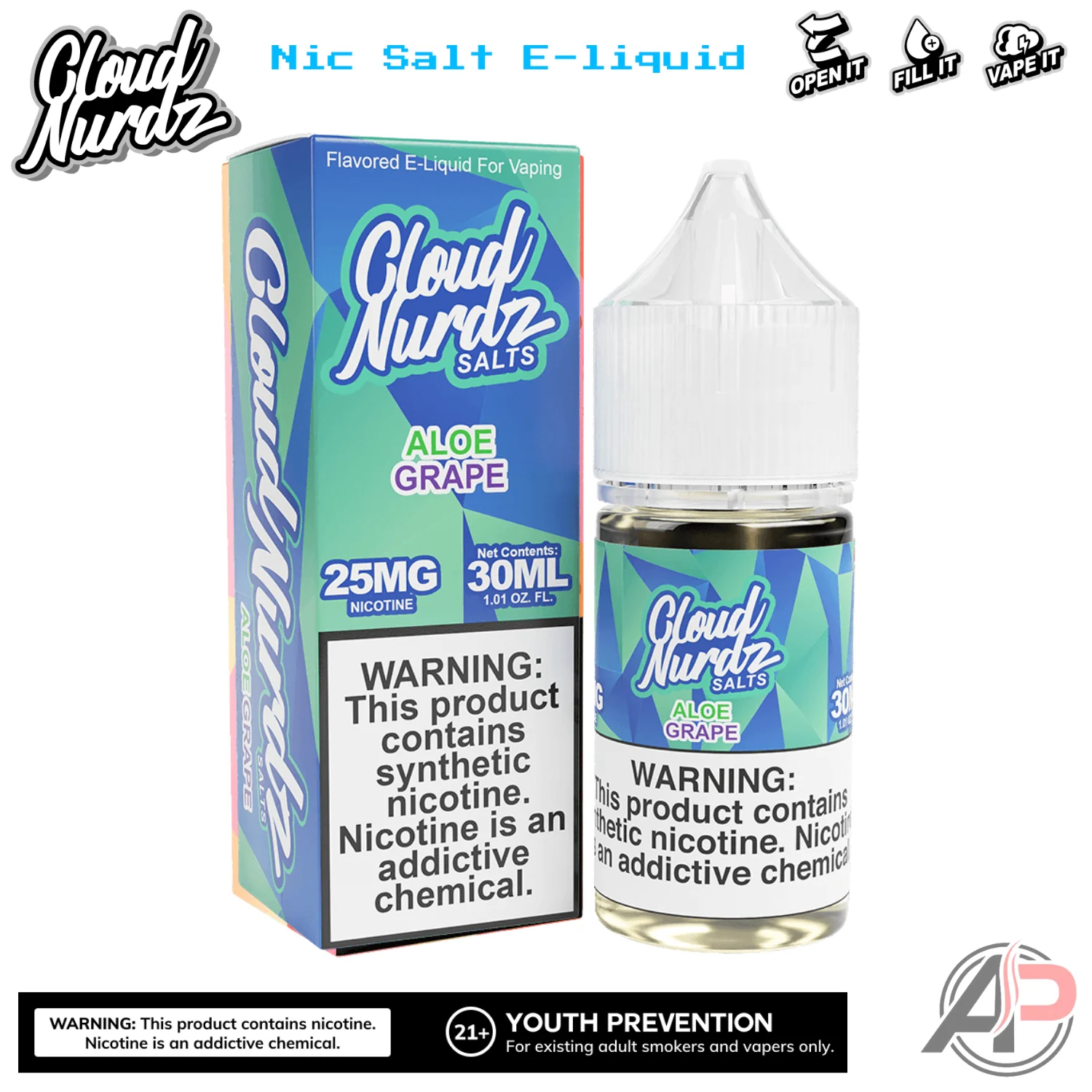 Cloud Nurdz Aloe Grape E-Liquid 100mL - Image 2