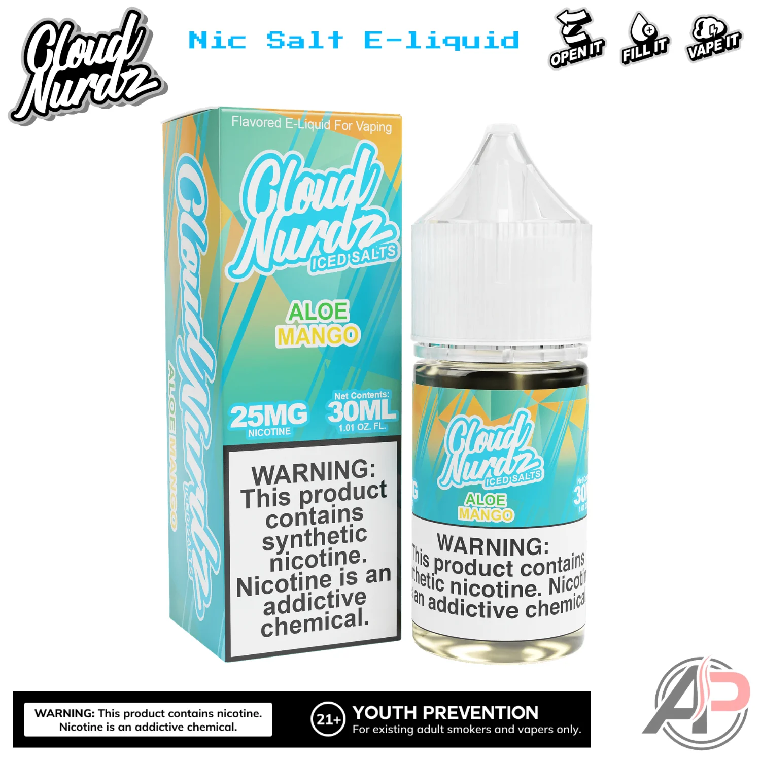 Cloud Nurdz Aloe Mango Iced E-Liquid 100mL - Image 2