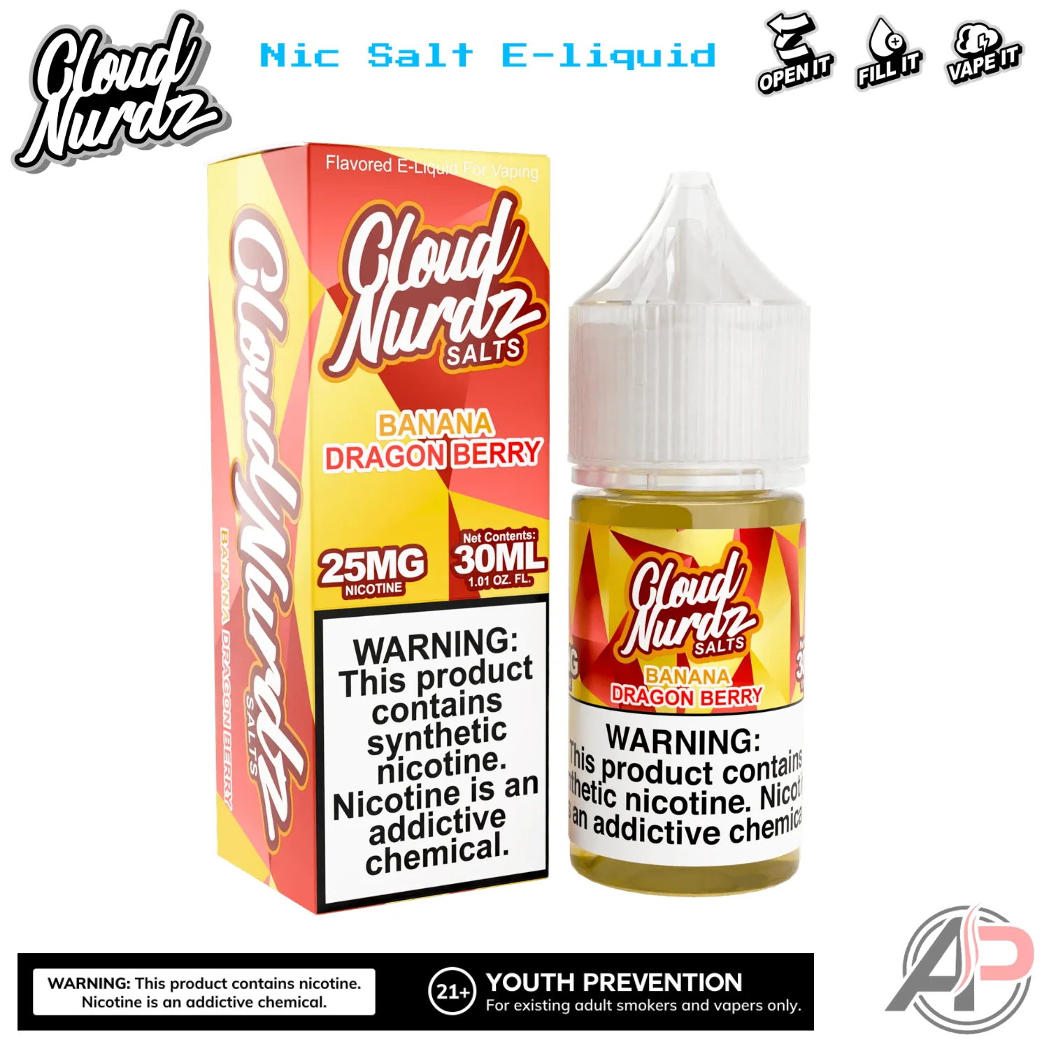 Cloud Nurdz Banana Dragon Berry E-Liquid 100mL - Image 2