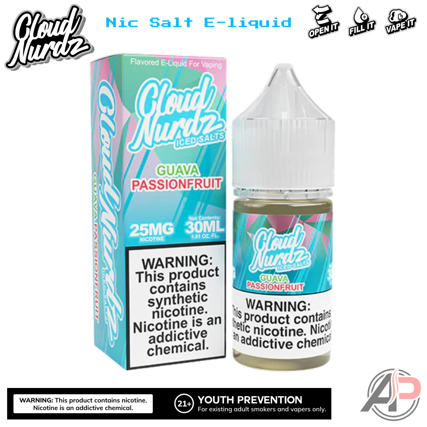 Cloud Nurdz Guava Passionfruit Iced E-Liquid 100mL - Image 2