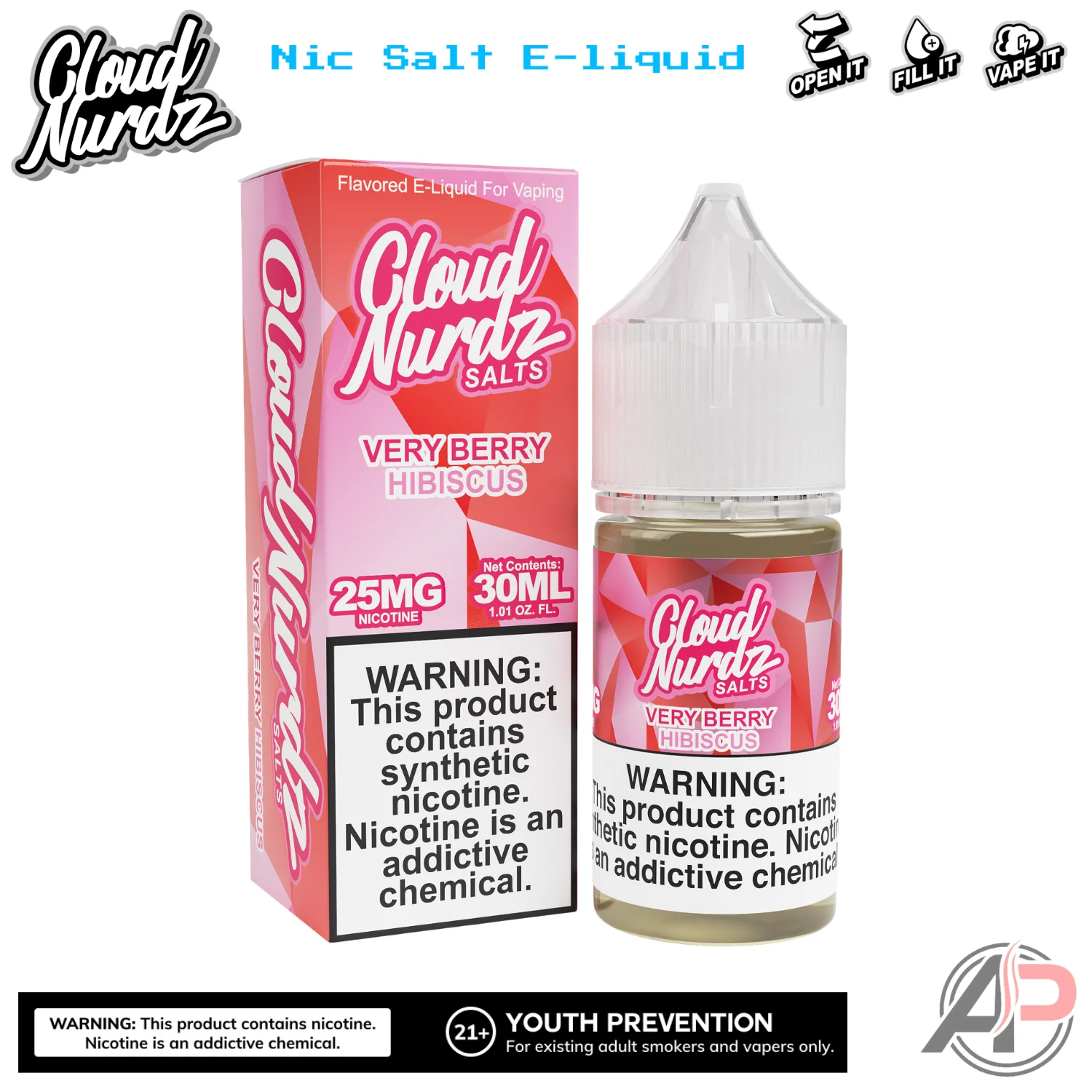 Cloud Nurdz Very Berry Hibiscus E-Liquid 100mL - Image 2