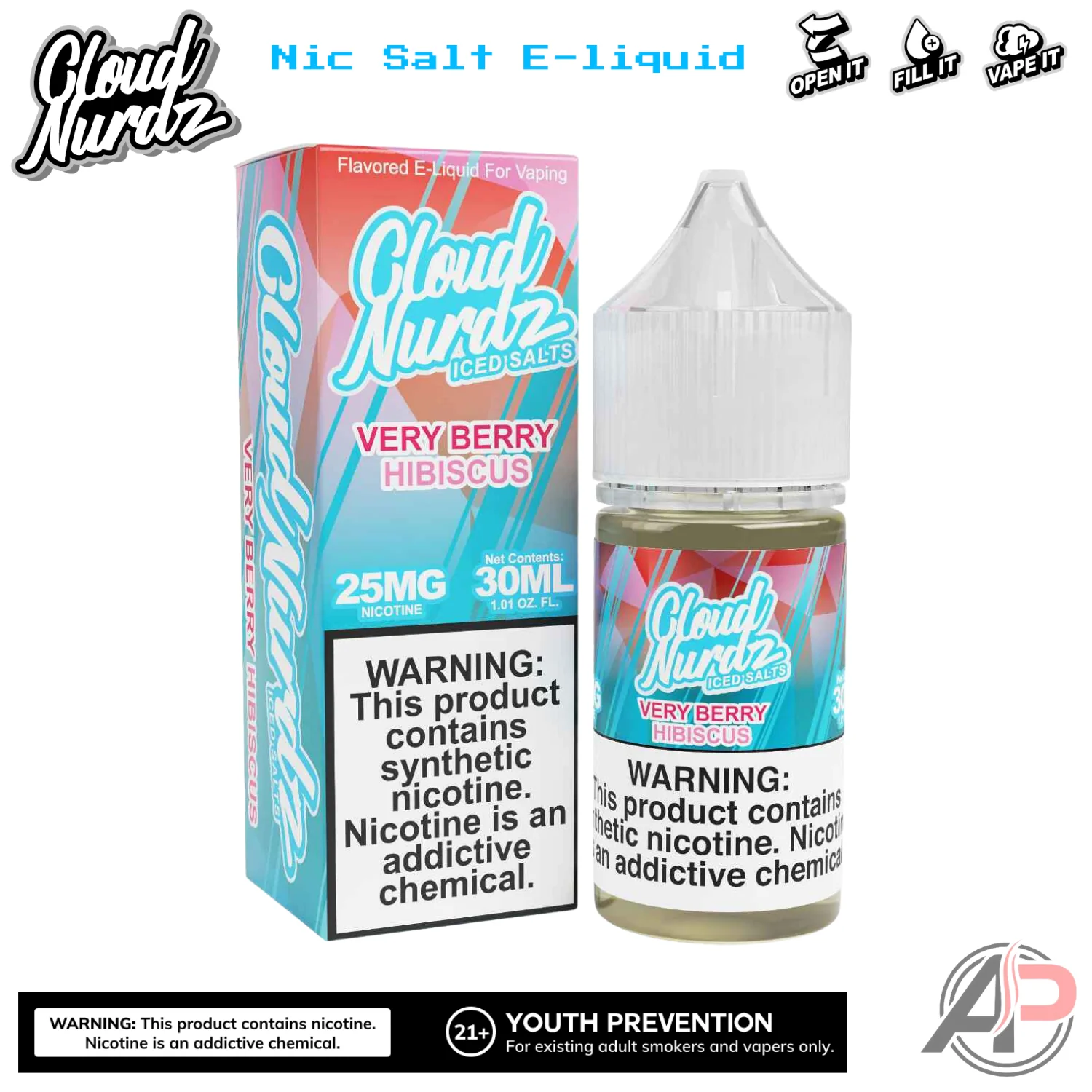 Cloud Nurdz Very Berry Hibiscus Iced E-Liquid 100mL - Image 2