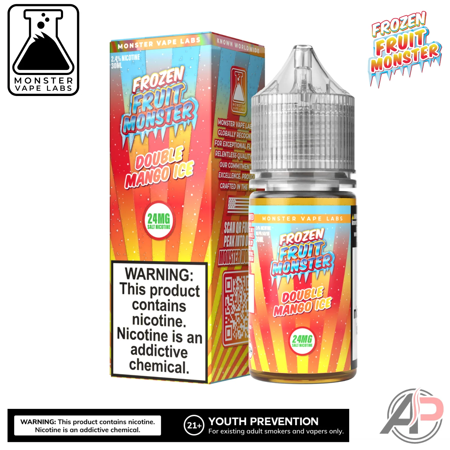 Double Mango Ice E-Liquid By Frozen Fruit Monster Vape Labs 100mL - Image 2