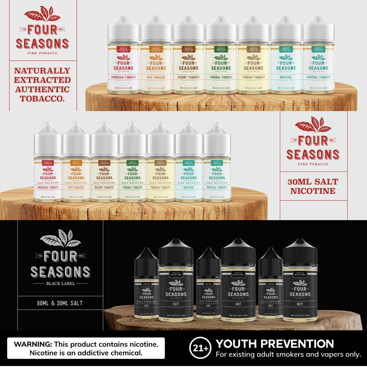Four Seasons American Tobacco E-Liquid 60mL - Image 3