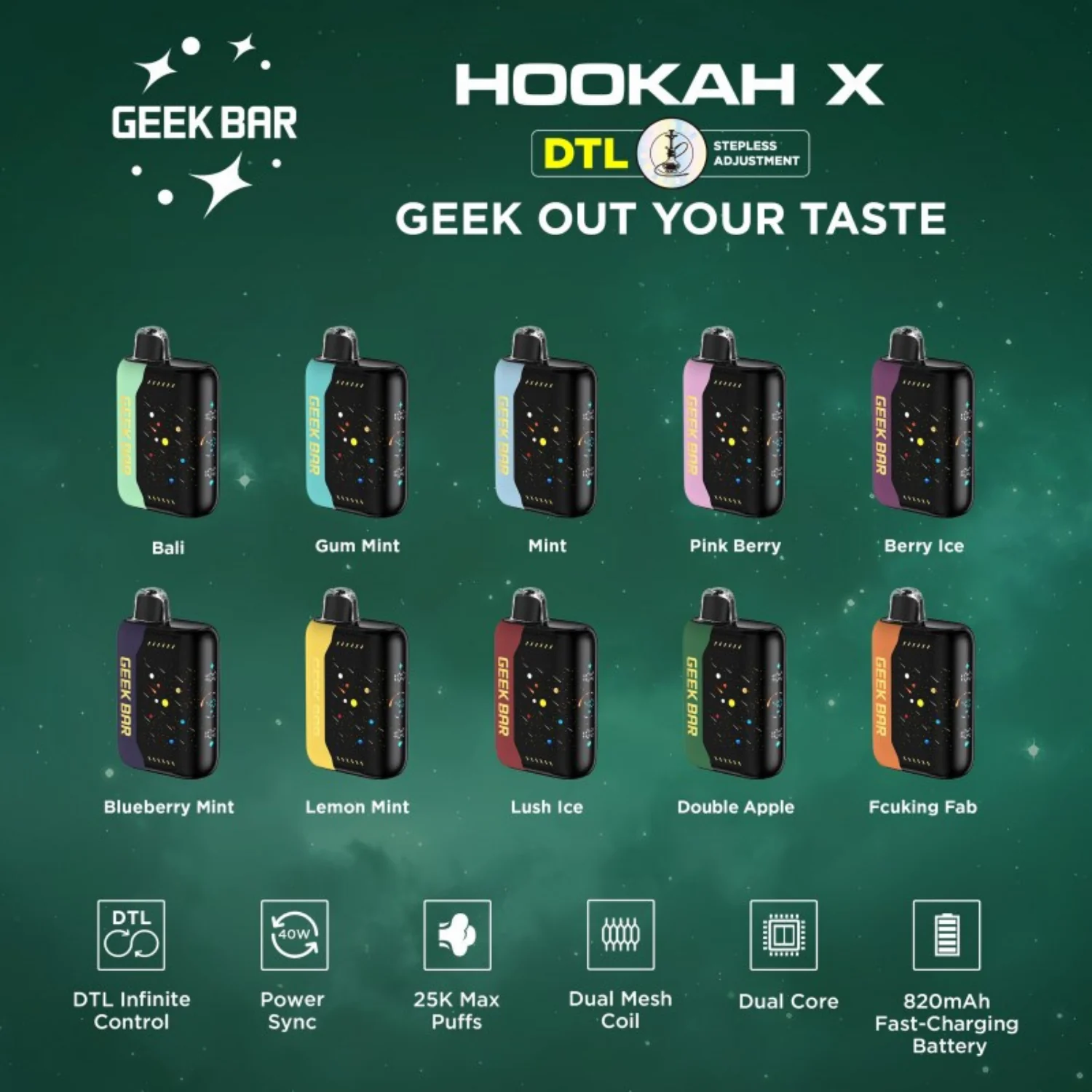 Geek Bar Hookah X 25,000 Puffs Disposable Vape Device - Image 4