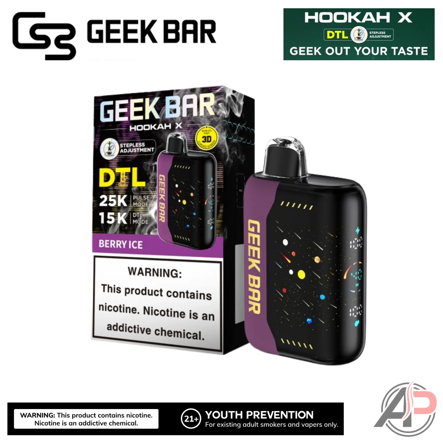 Geek Bar Hookah X 25,000 Puffs Disposable Vape Device - Image 5