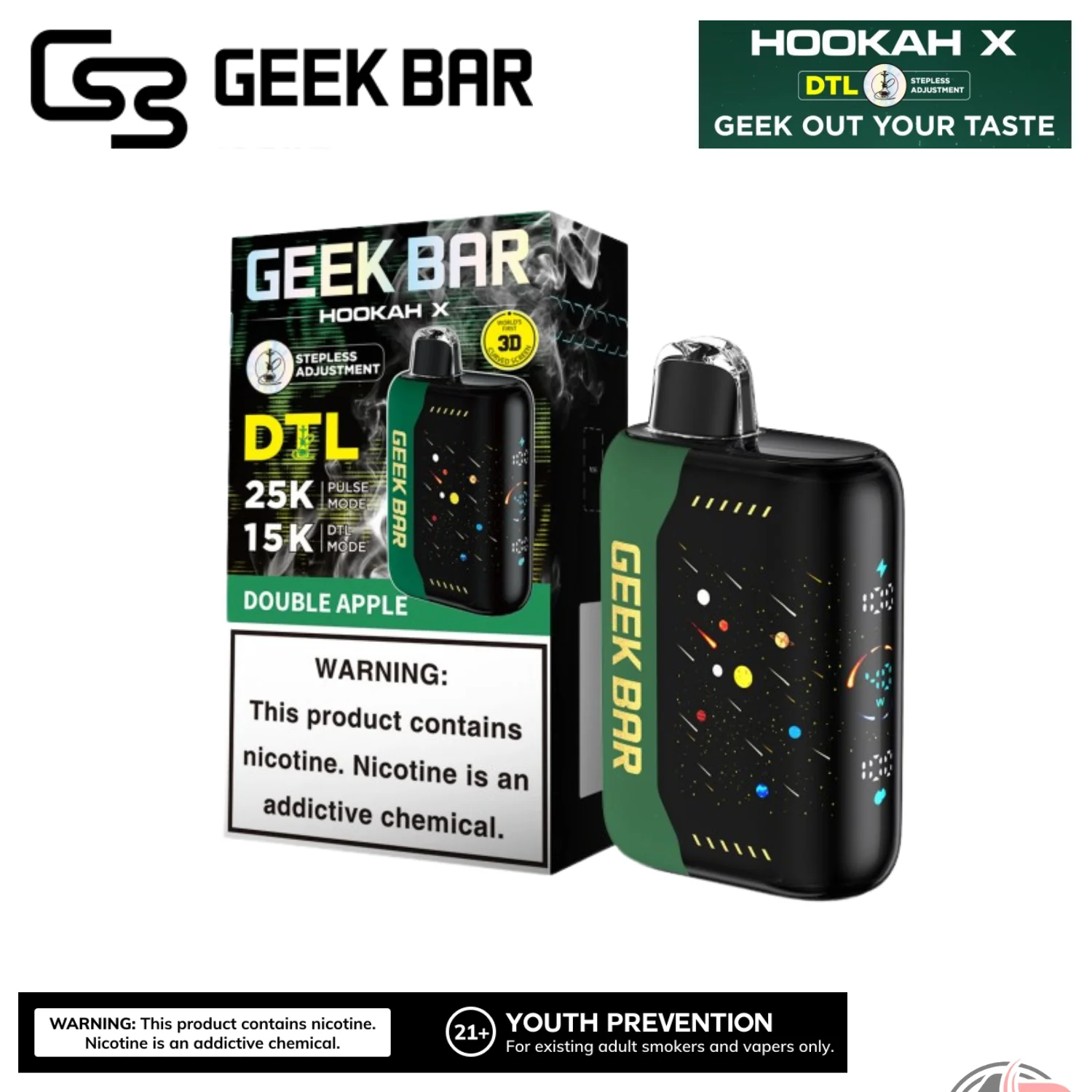 Geek Bar Hookah X 25,000 Puffs Disposable Vape Device - Image 8