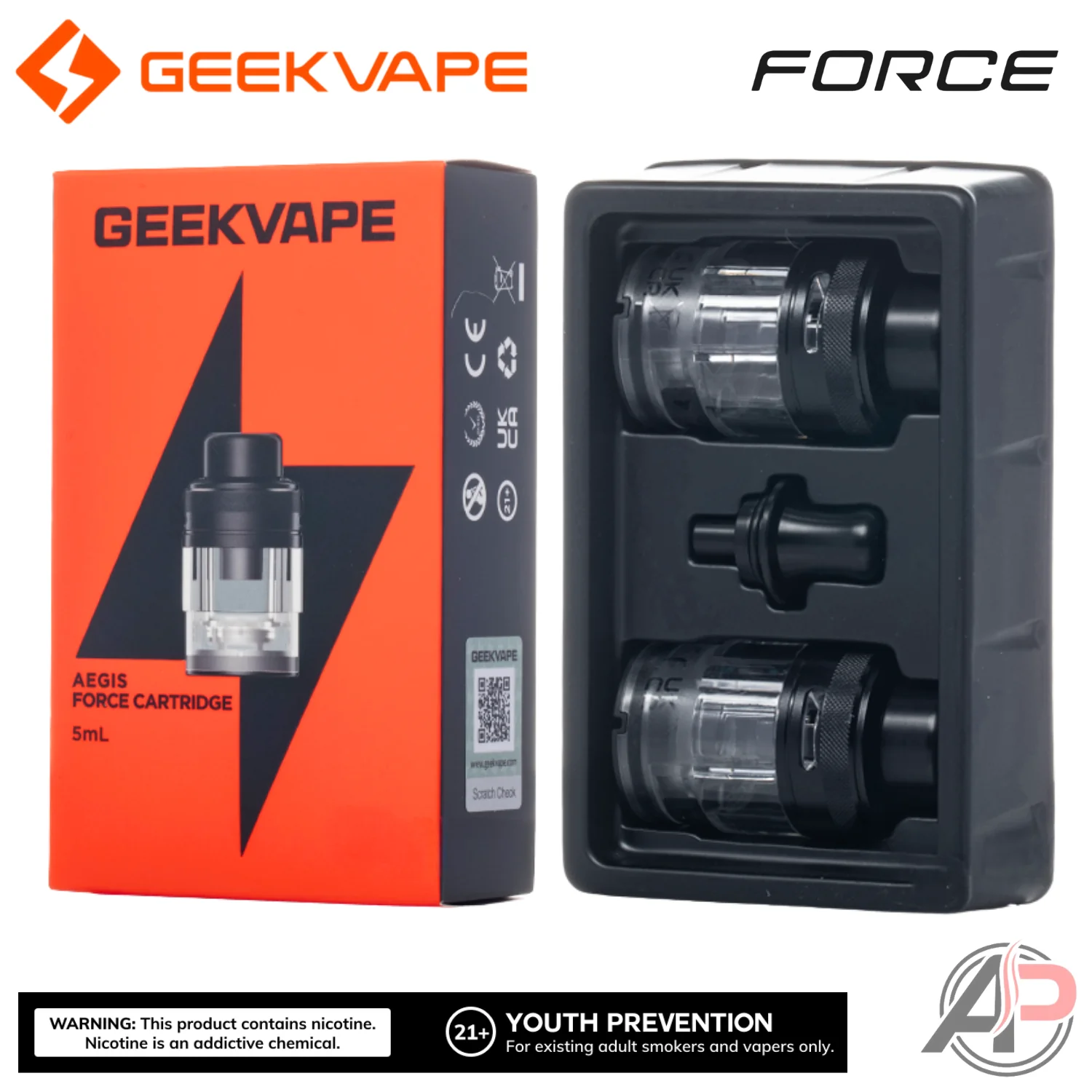Geek Vape Aegis Force Replacement Pod Tank Cartridges 2 Pack - Image 2