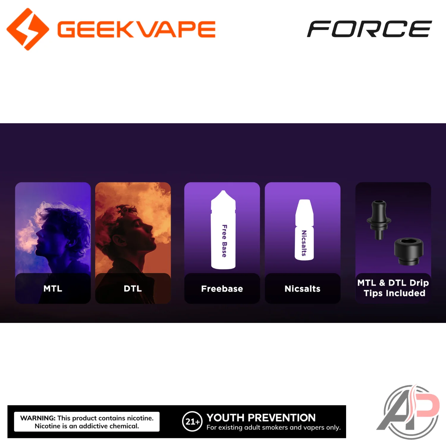 Geek Vape Aegis Force Replacement Pod Tank Cartridges 2 Pack - Image 3