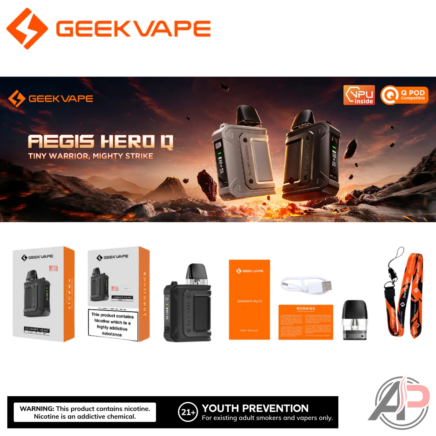 Geek Vape Aegis Hero Q 30W Pod System Starter Kit Device - Image 4