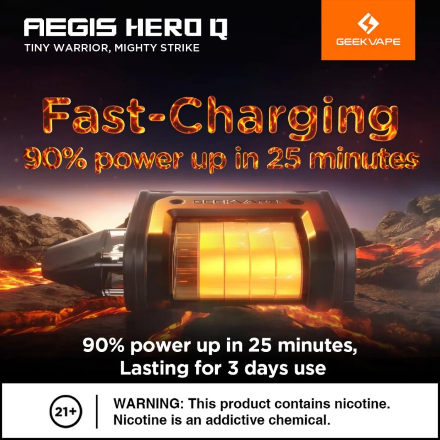 Geek Vape Aegis Hero Q 30W Pod System Starter Kit Device - Image 6