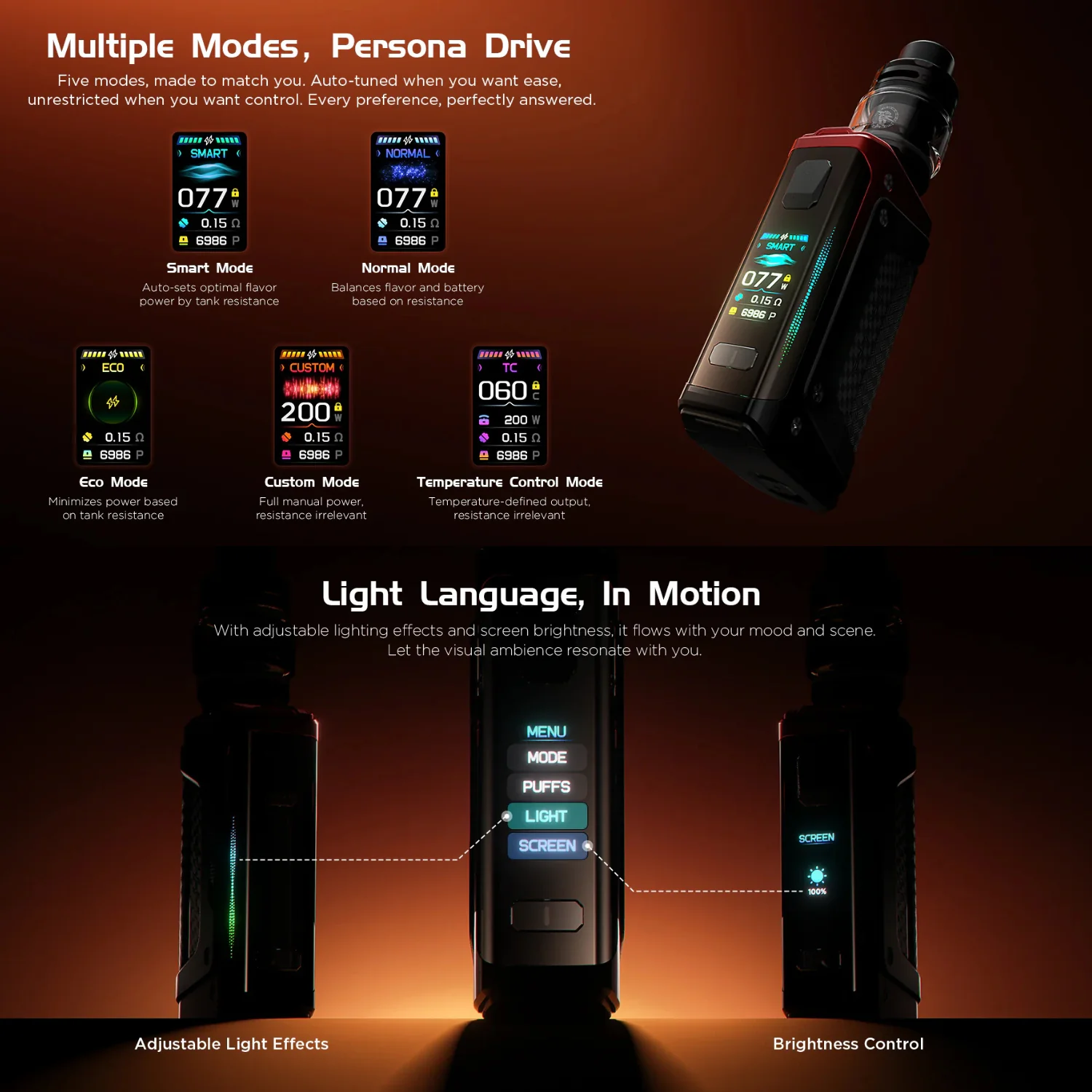 Geek Vape Aegis Legend 5 200W Mod Starter Kit Device - Image 3