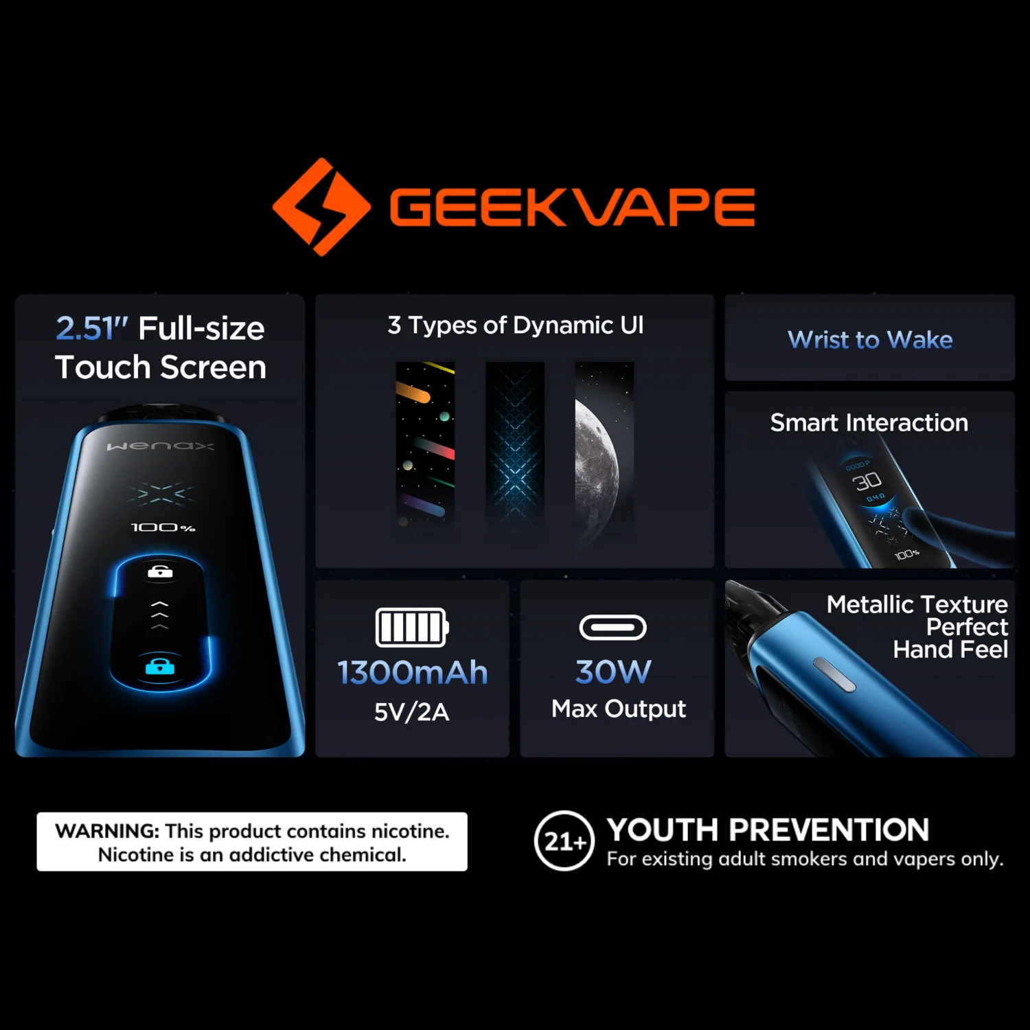Geek Vape Wenax Q Ultra 30W Pod System Starter Kit Device - Image 5
