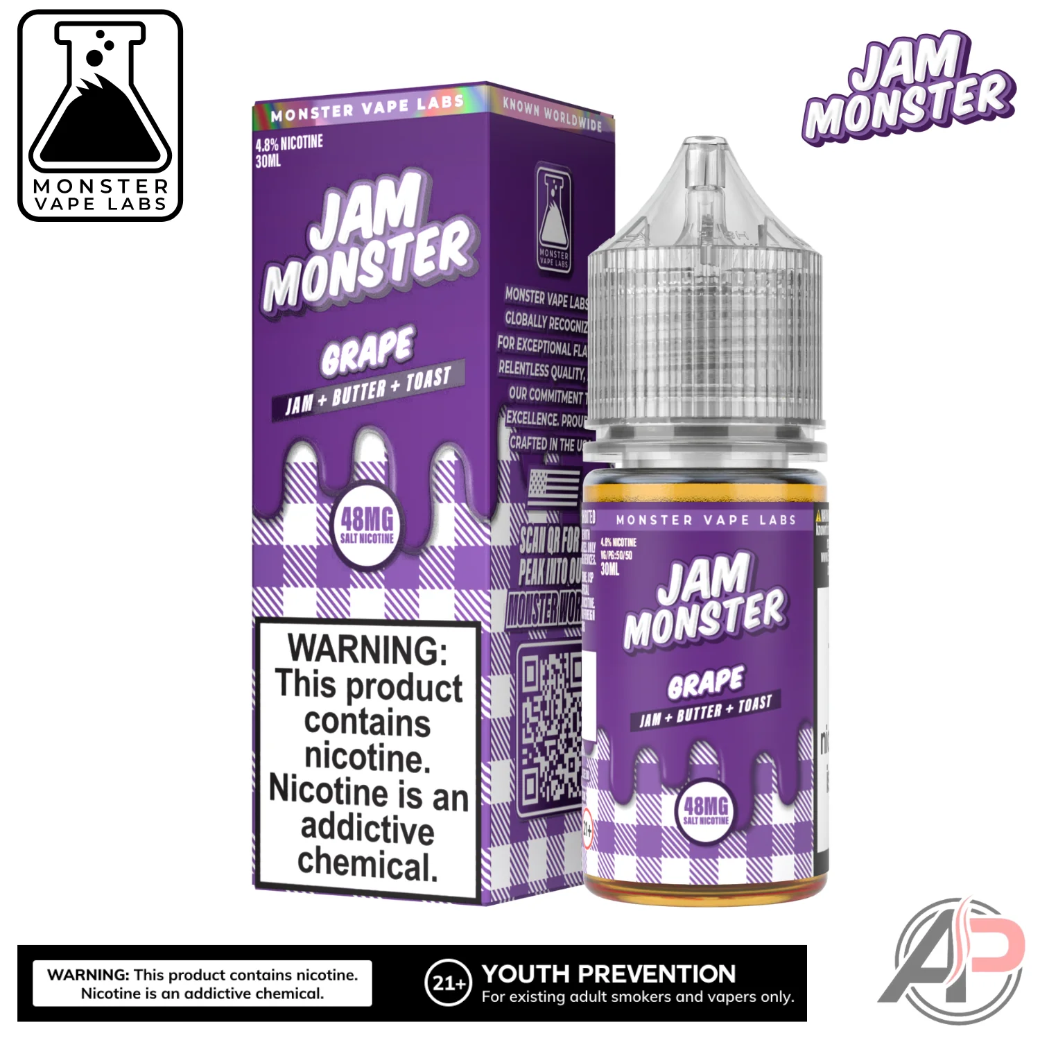 Grape E-Liquid By Jam Monster Vape Labs 100mL - Image 2