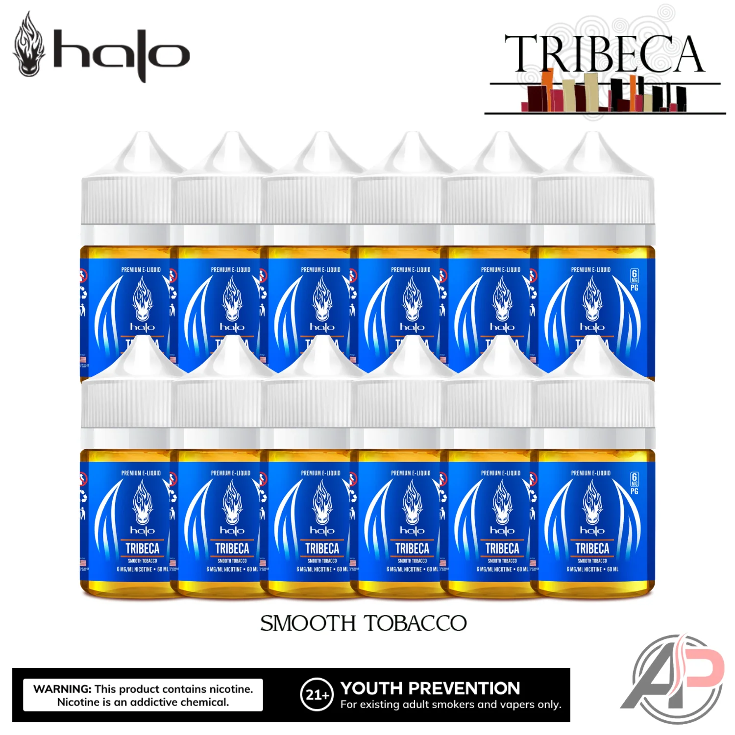 Halo Tribeca Smooth Tobacco E-Liquid 60mL 12 Bottle Bundle Box - Image 5