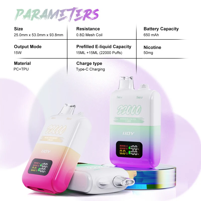 iJoy Bar SD22000 Vape Disposable Device - Image 7
