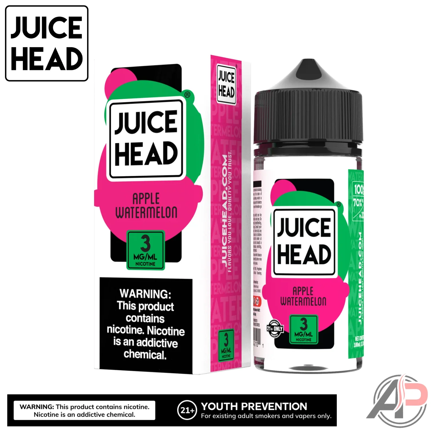 Juice Head Apple Watermelon E-Liquid 100mL - Image 3