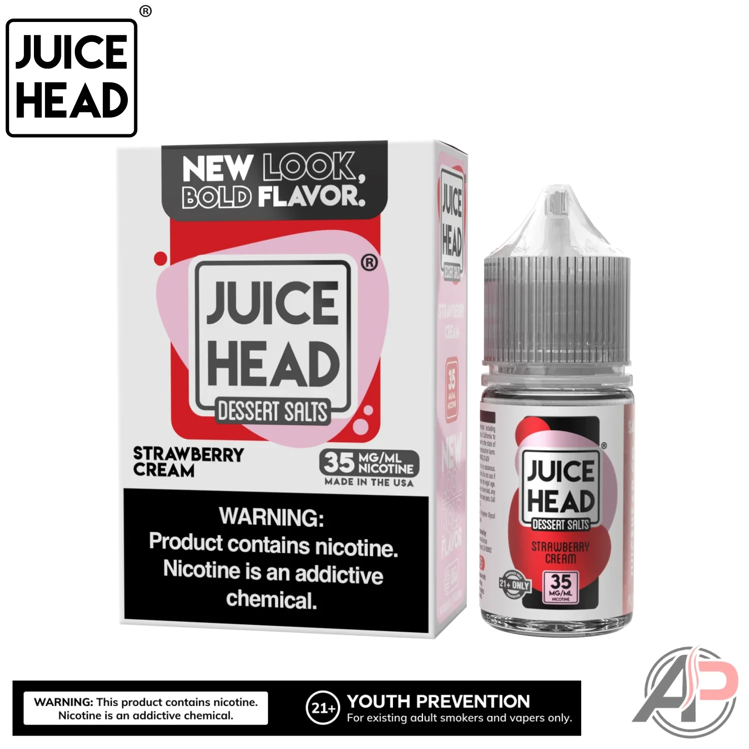 Juice Head Strawberry Cream E-Liquid 100mL - Image 2