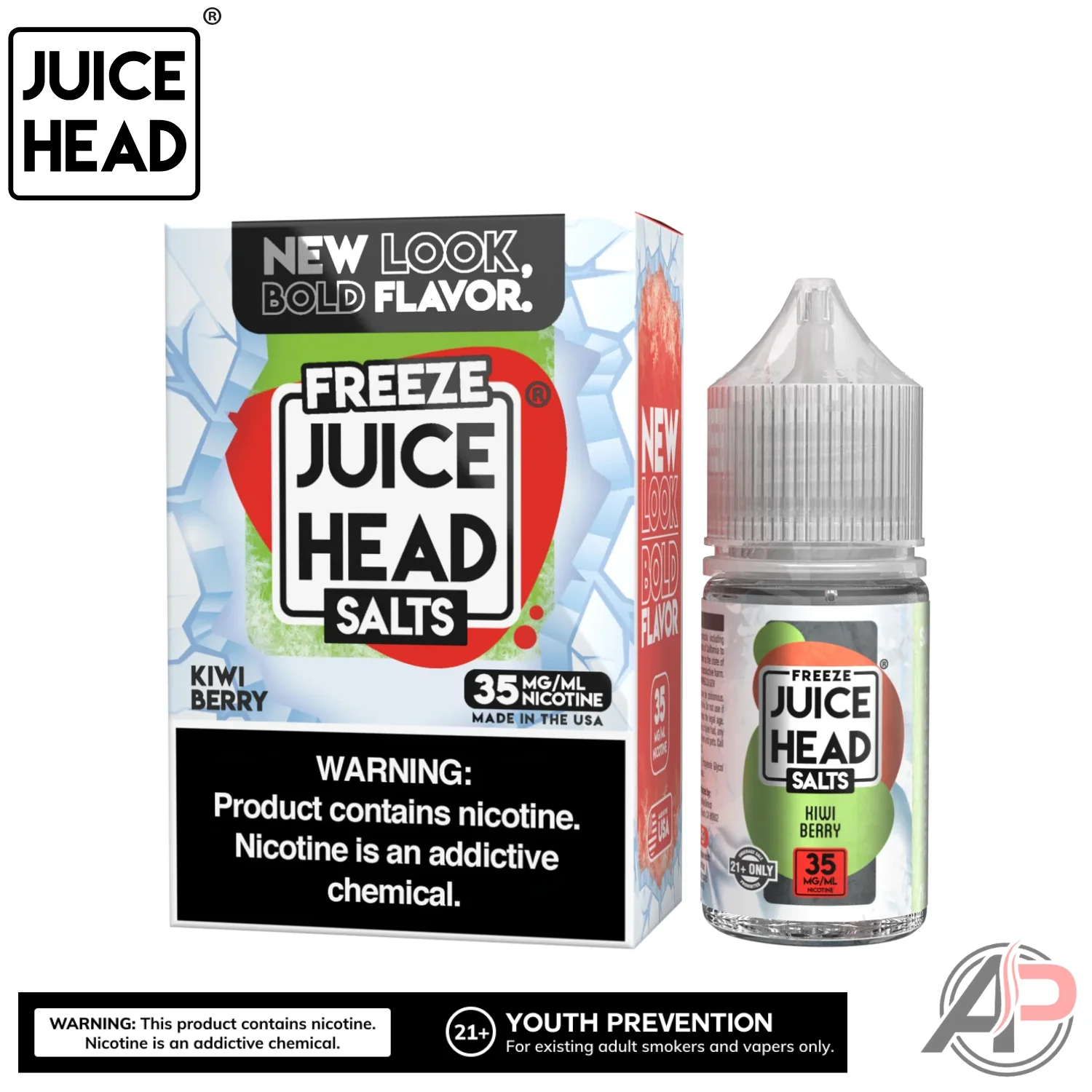 Juice Head Strawberry Kiwi Freeze E-Liquid 100mL - Image 2