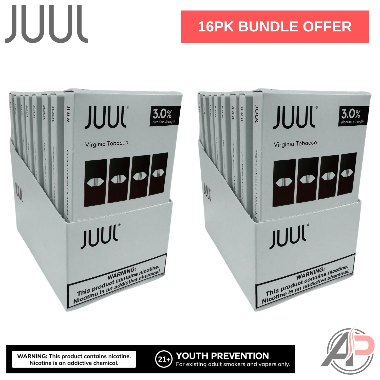 Juul Pods Virginia Tobacco 4 Pod Pack Wholesale Bundle Box 16 Packs - Image 3