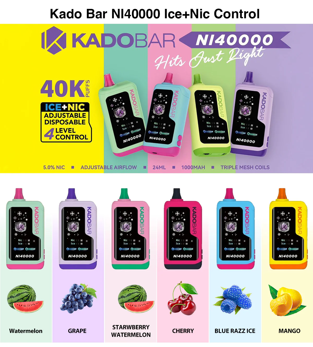 Kado Bar NI40000 Puffs Disposable Vape Device - Image 2