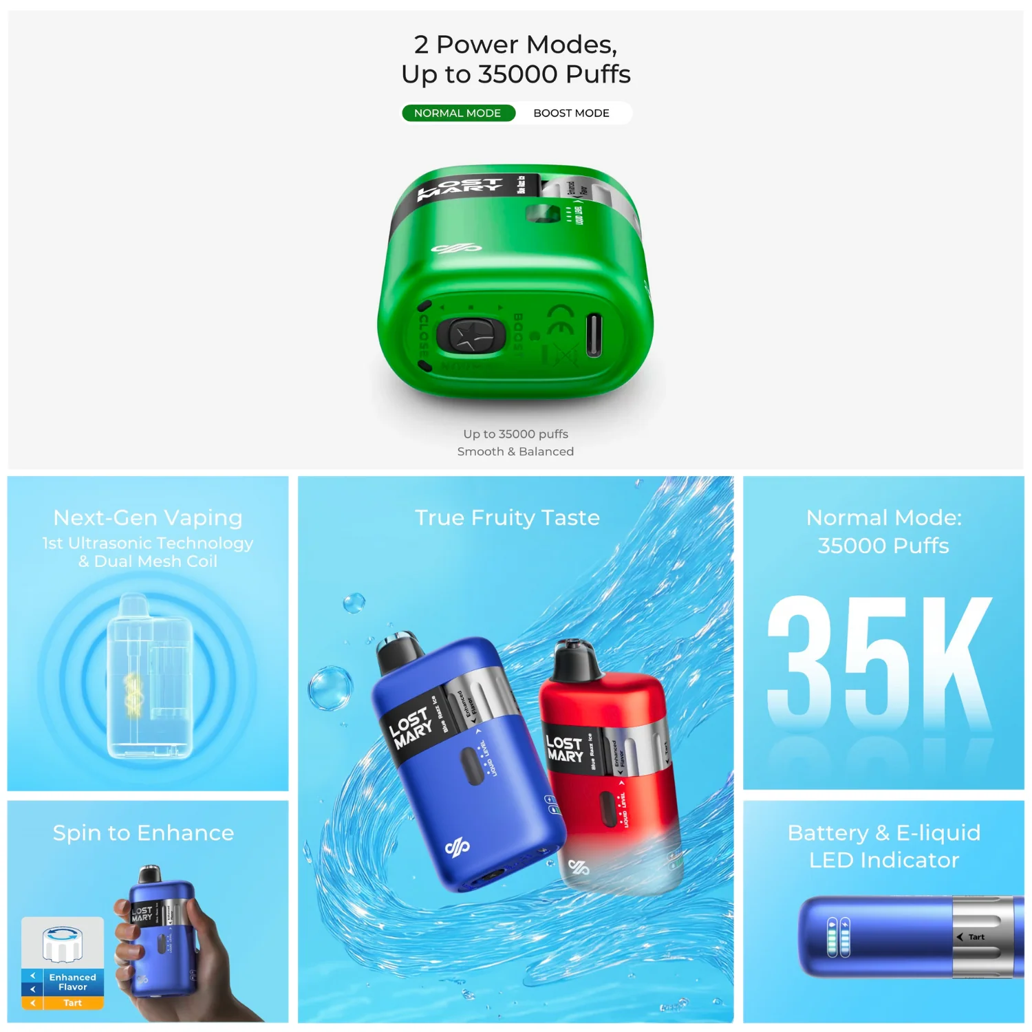 Lost Mary Ultrasonic 35K Puffs Disposable Vape Device - Image 3