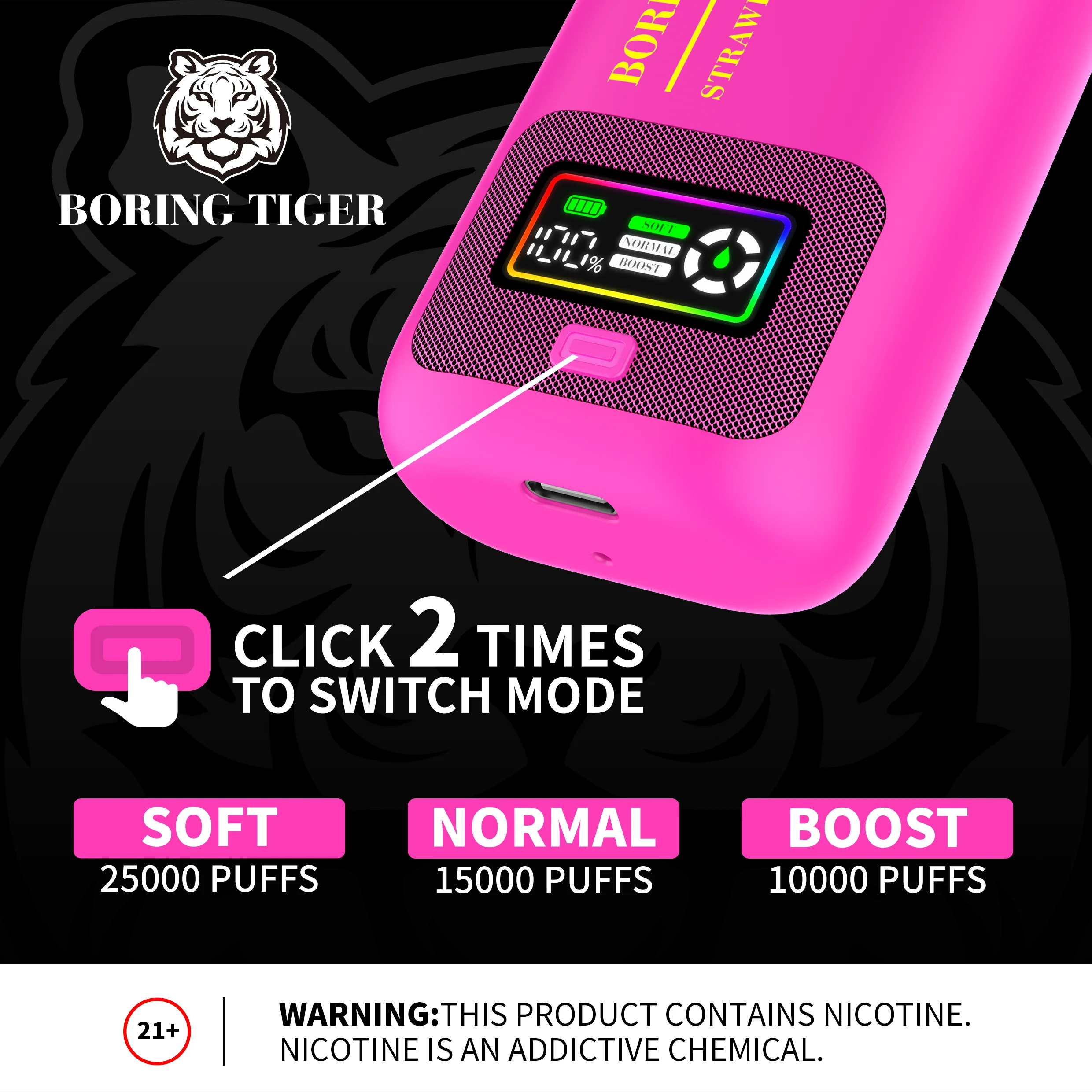 Boring Tiger 25000 Puffs Disposable Vape Device - Image 3