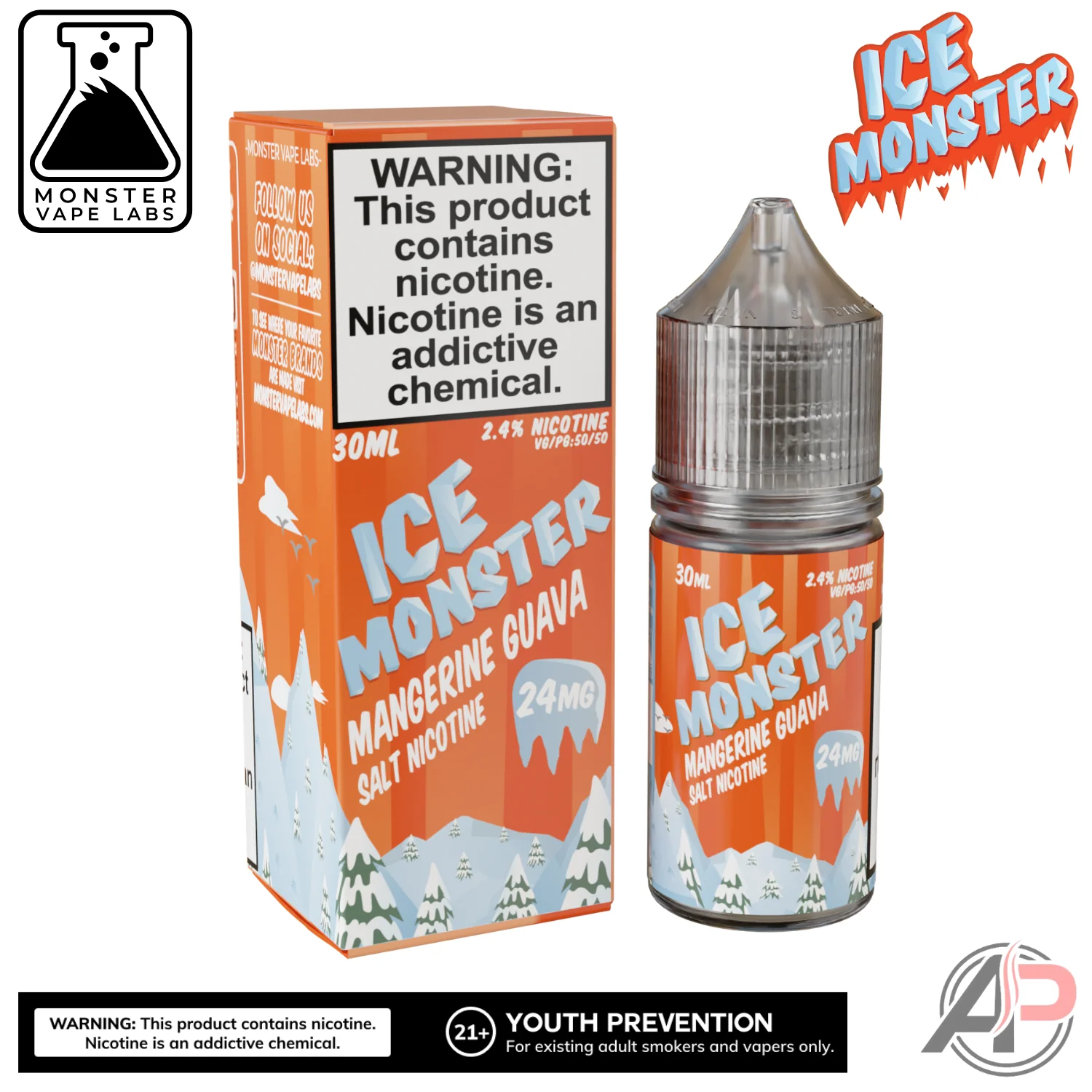 Mangerine Guava Ice E-Liquid By Ice Monster Vape Labs 100mL - Image 2