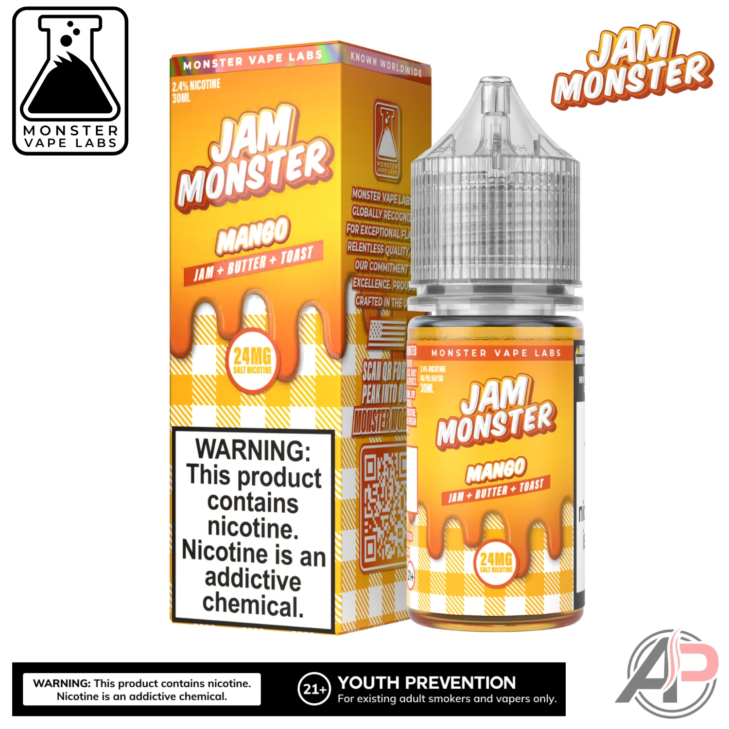Mango E-Liquid By Jam Monster Vape Labs 100mL - Image 2