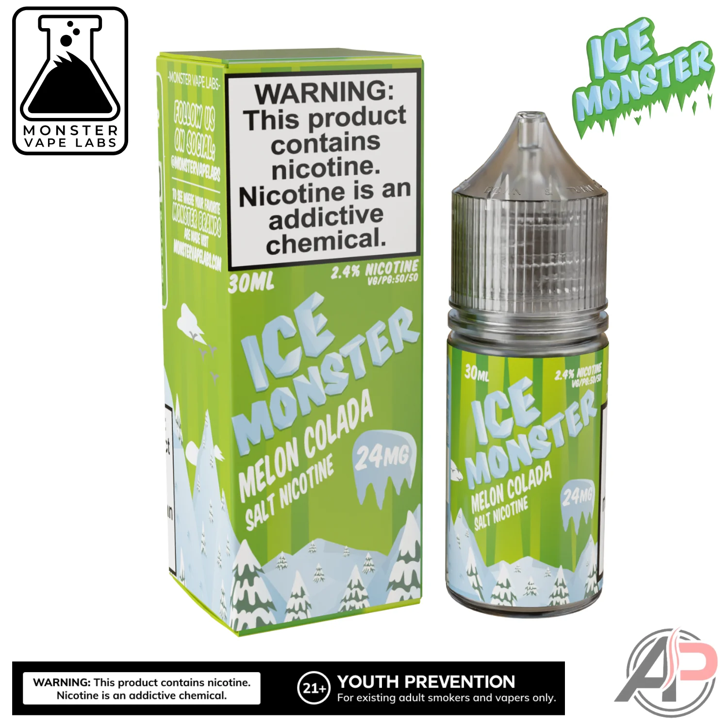 Melon Colada Ice E-Liquid By Ice Monster Vape Labs 100mL - Image 2
