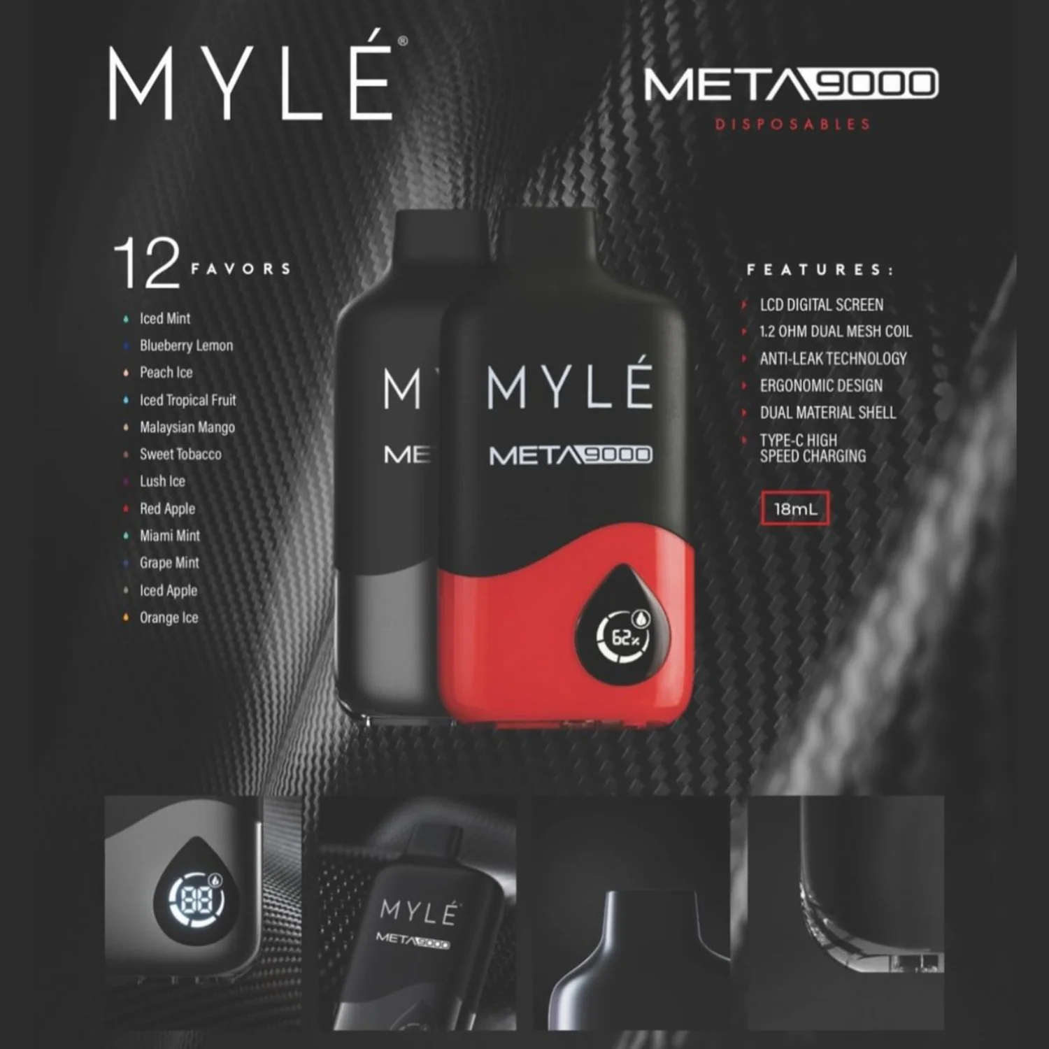 Myle Meta 9000 Puff Disposable Vape Device - Image 2