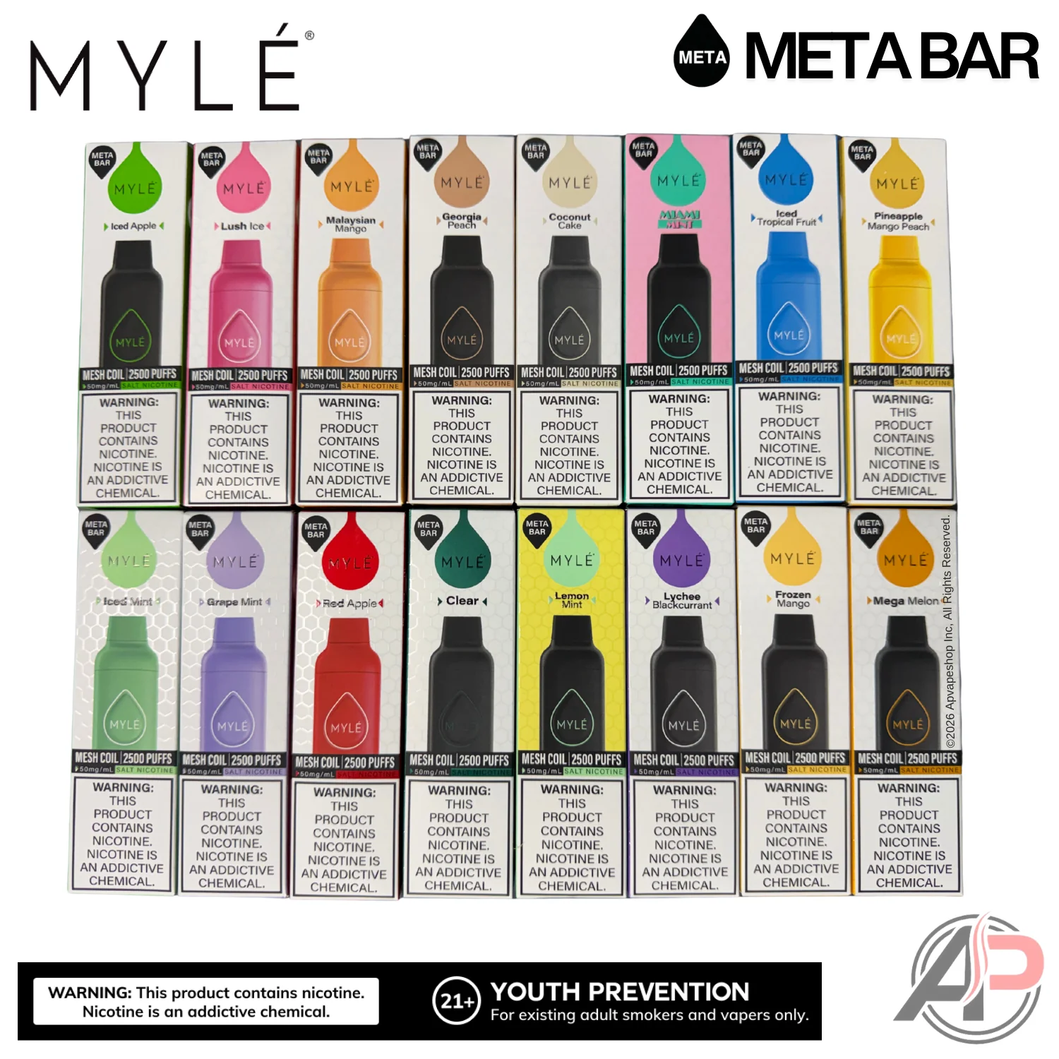 Myle Meta Bar Vape 2500 Puffs Vape Disposable Device - Image 3