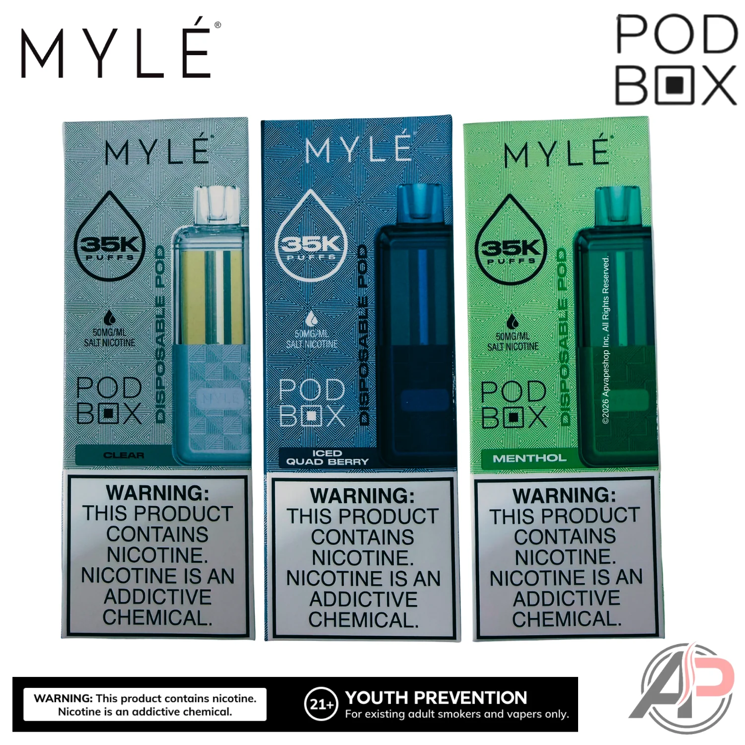 Myle Pod Box 35,000 Puffs Disposable Vape Device Kit - Image 2