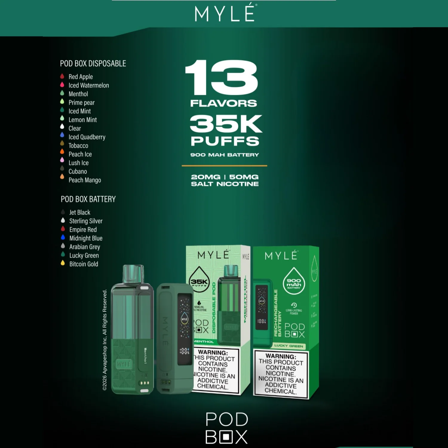 Myle Pod Box 35,000 Puffs Disposable Vape Device Kit - Image 4